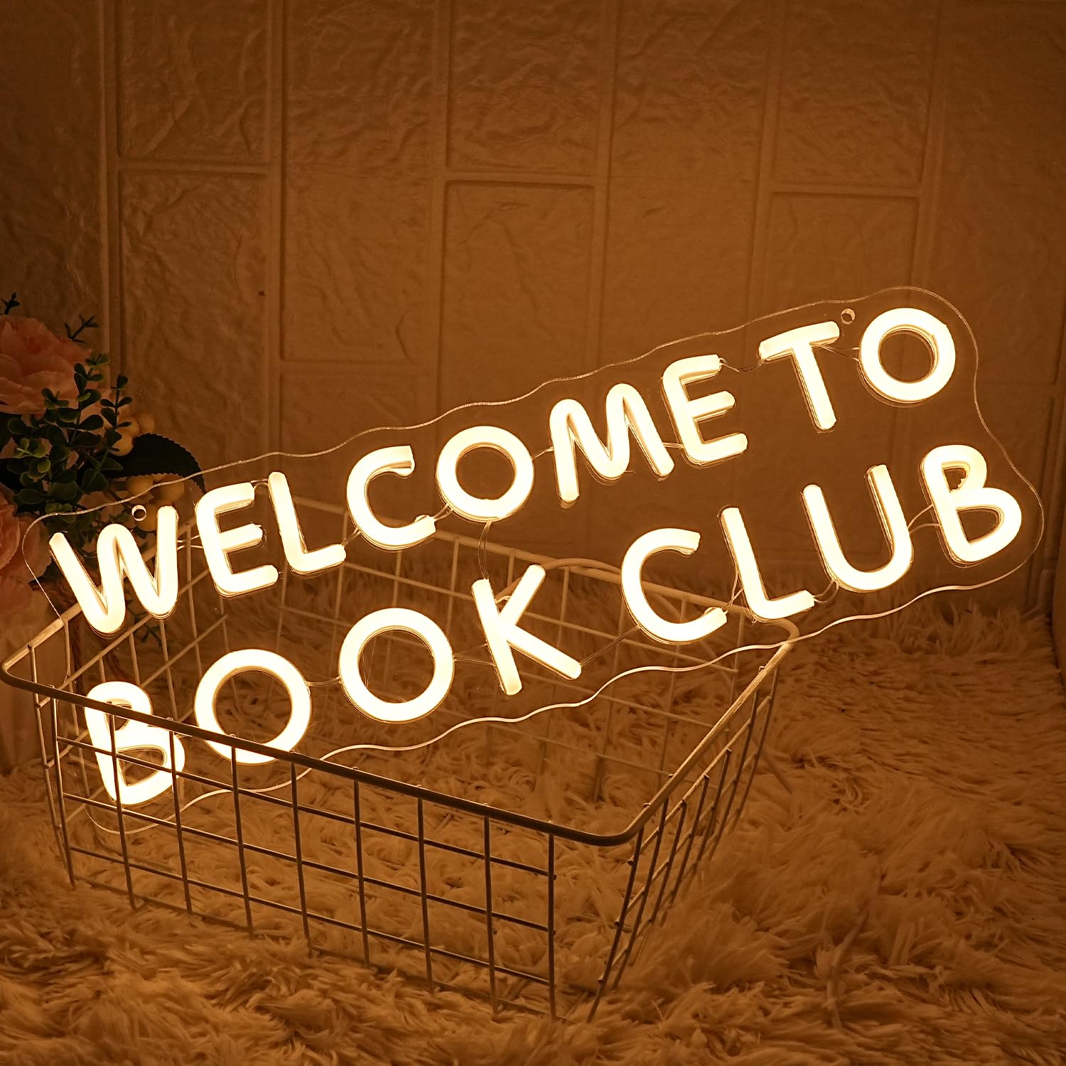 Lmsignly Welcome To Book Club Neon Sign For Wall Decor Led Letter Neon Light Book Club Neon Sign For Library Bedroom Classroom Bookstore Decor Room Led Sign Reading Lover Gift