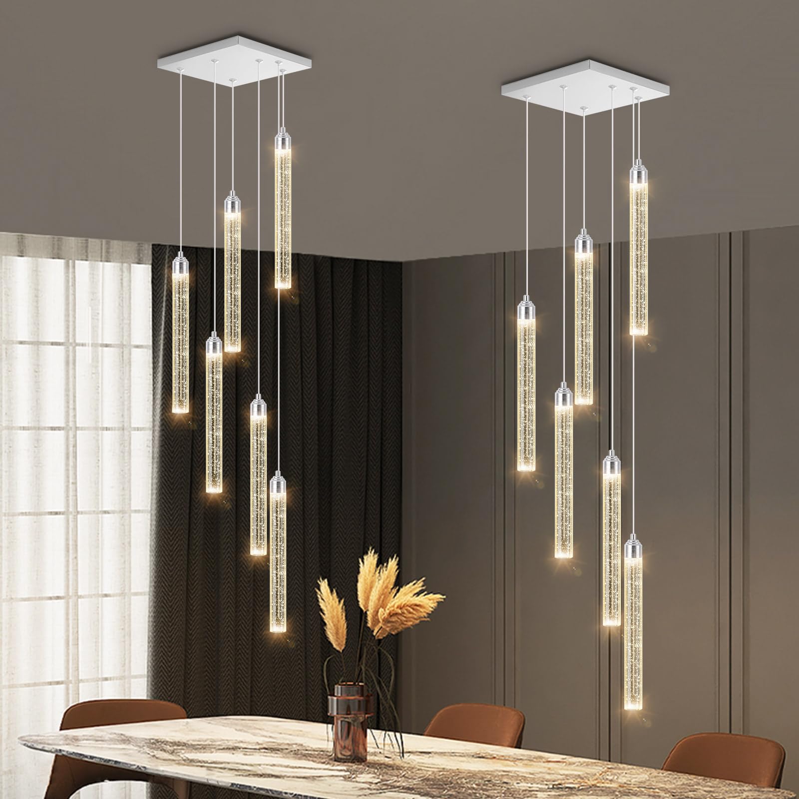 Modern Crystal Pendant Lights For Kitchen Island Mini Chandelier Led Dimmable Ceiling Handing Lighting For Dining Room Corridor