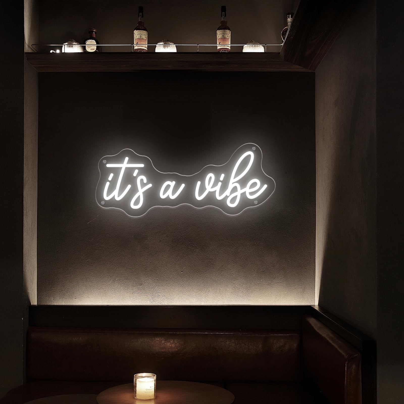 ItS A Vibe Neon Sign Led Neon Light For Wall Decor Usb Powered Three Adjustable Brightness Lights Up Sign For Home Birthday Party Decor Bedroom Decorations Christmas Gift 38Cm*15.5Cm