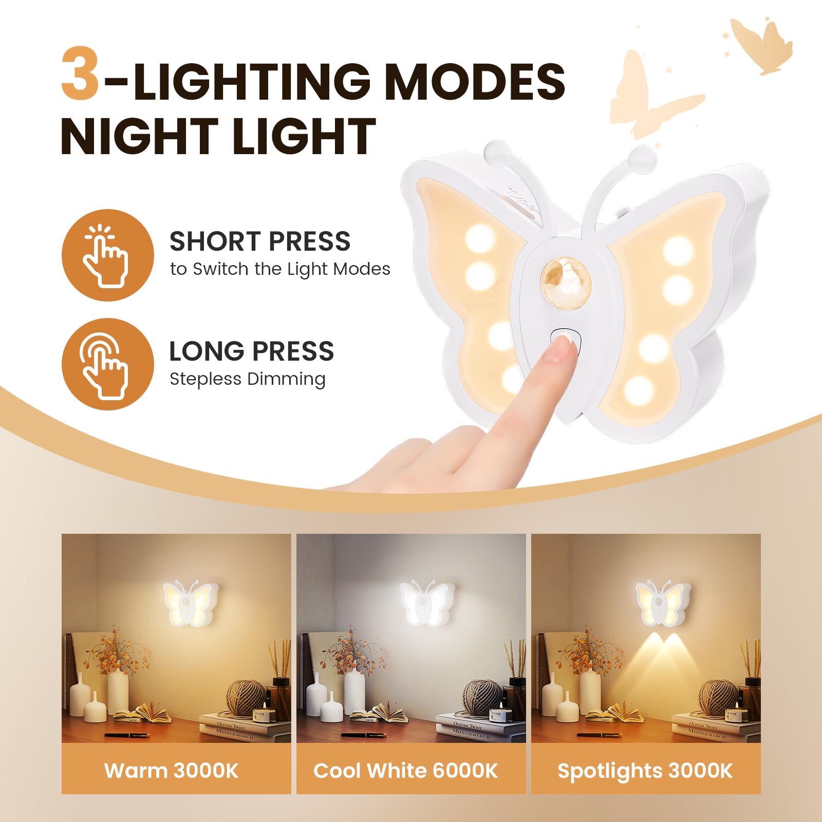 Loftek Motion Sensor Night Light, Rechargeable Stair Lights, Wireless With Magnetic Stick On Wall Light For Hallway, Bathroom, B