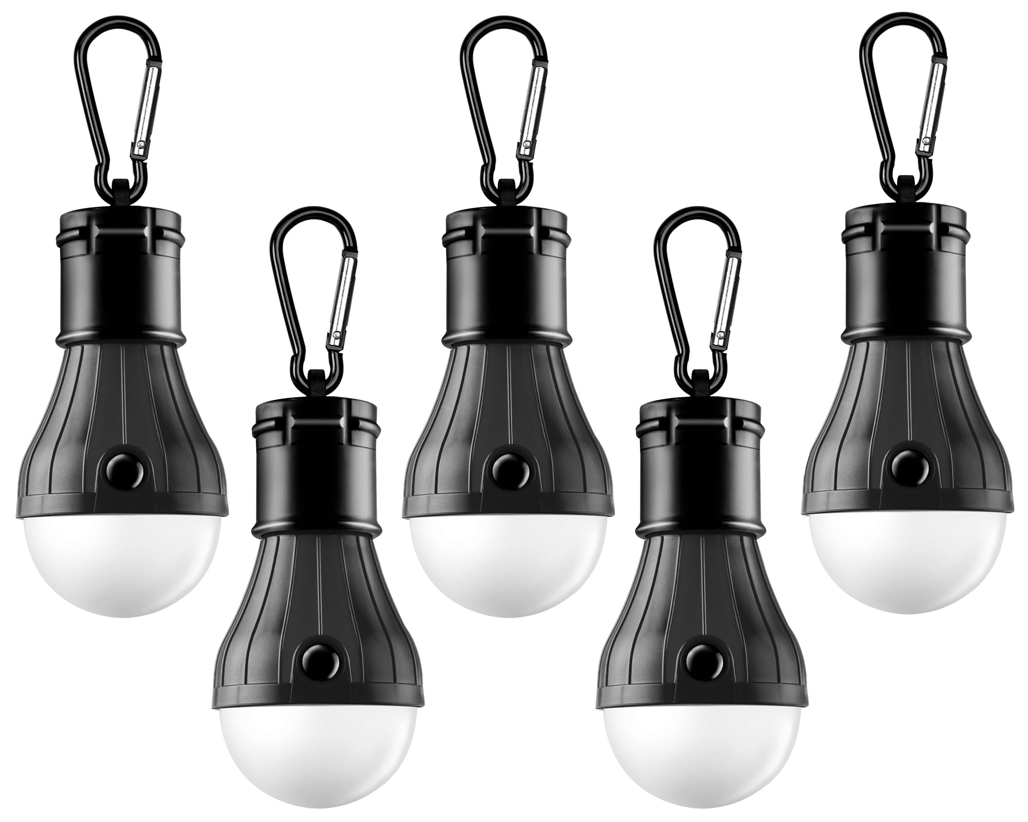 FLY2SKY Tent Lamp Portable LED Tent Lights 5 Packs Hook Hurricane Emergency Lights LED Camping Light Bulb Camping Tent Lantern Bulb Camping Equipment for Camping Hiking Backpacking Fishing Outage