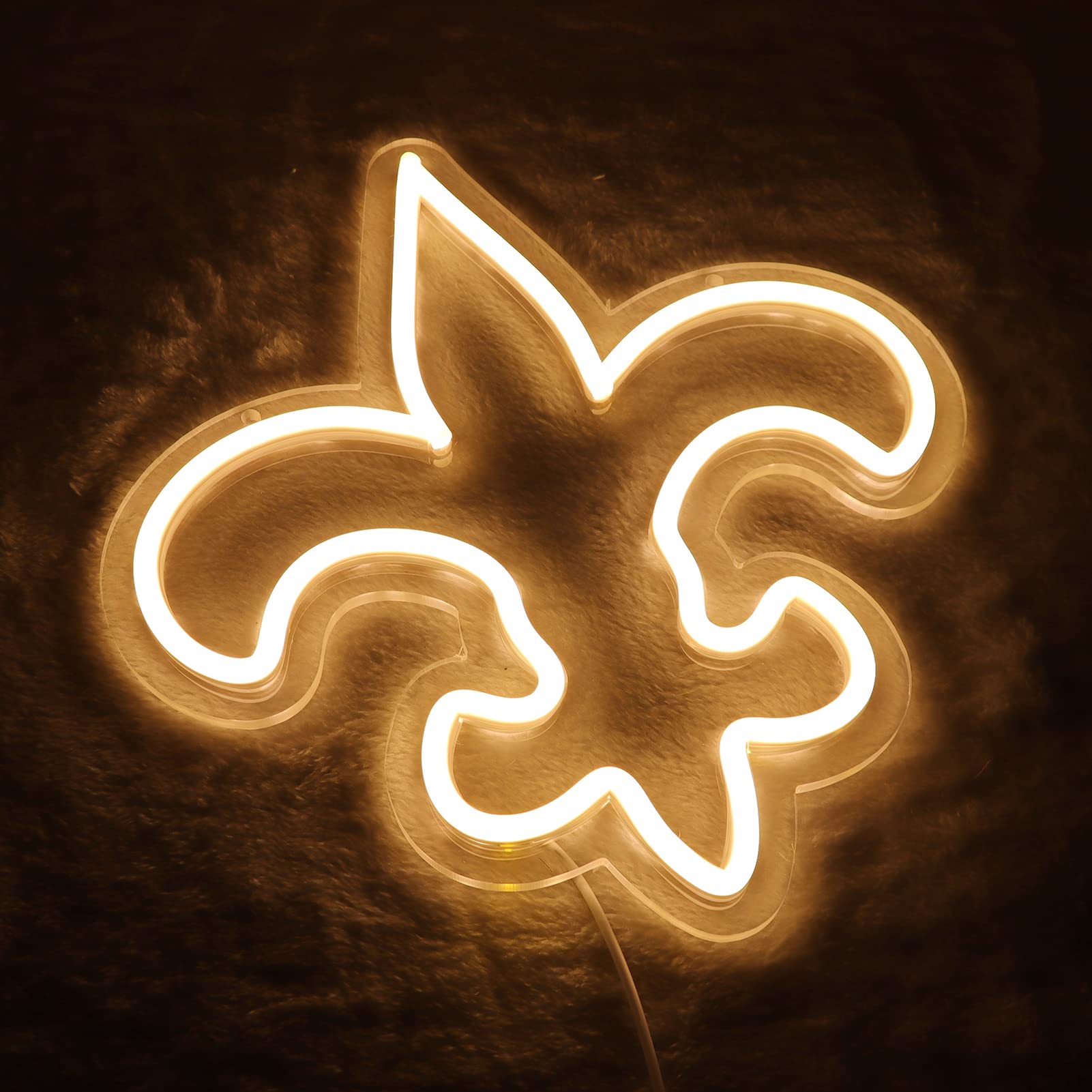 WonderfulLife Neon Sign for Home Bar, 12x11 inches, Saints Logo, Easy Hanging, USB Powered