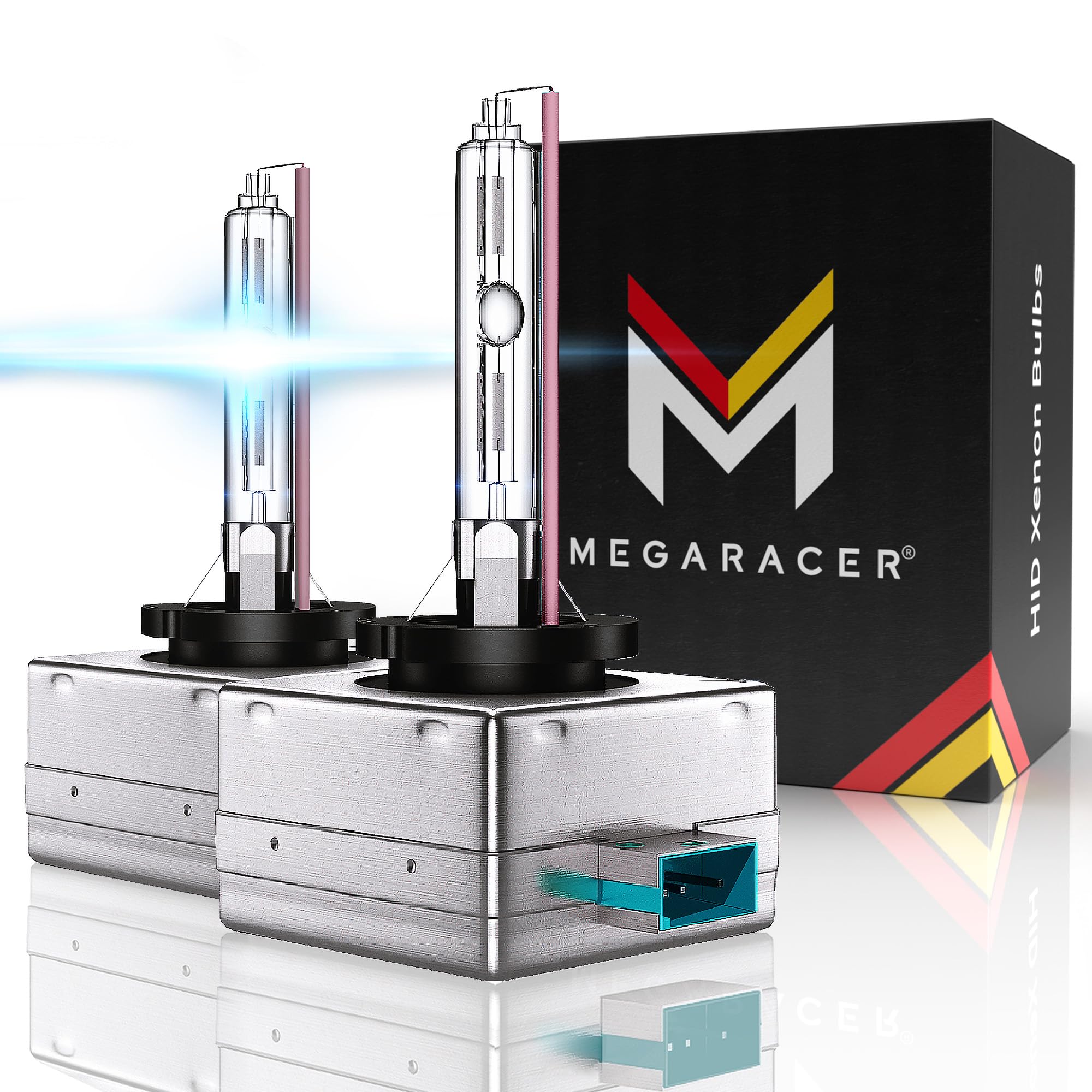 Mega Racer D3C/D3R/D3S Hid Bulb Headlights For Low Beam High Beam 35W 10000K Dark Blue Xenon Headlights Ip68 Waterproof, Pack Of