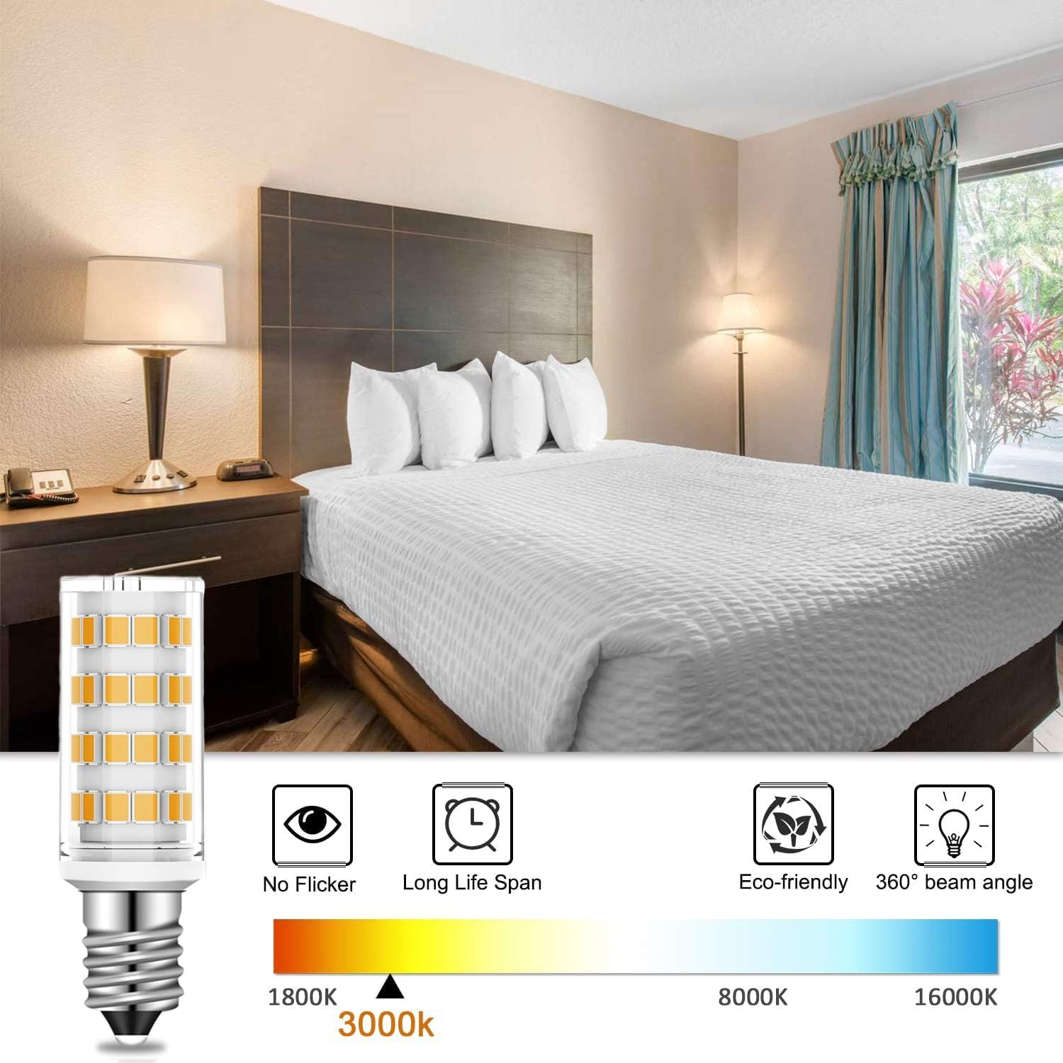 Suiyueshentou E14 LED Bulb, 4W Equivalent to 40W, Dimmable, Warm White 3000K, 400LM, 5-Pack,