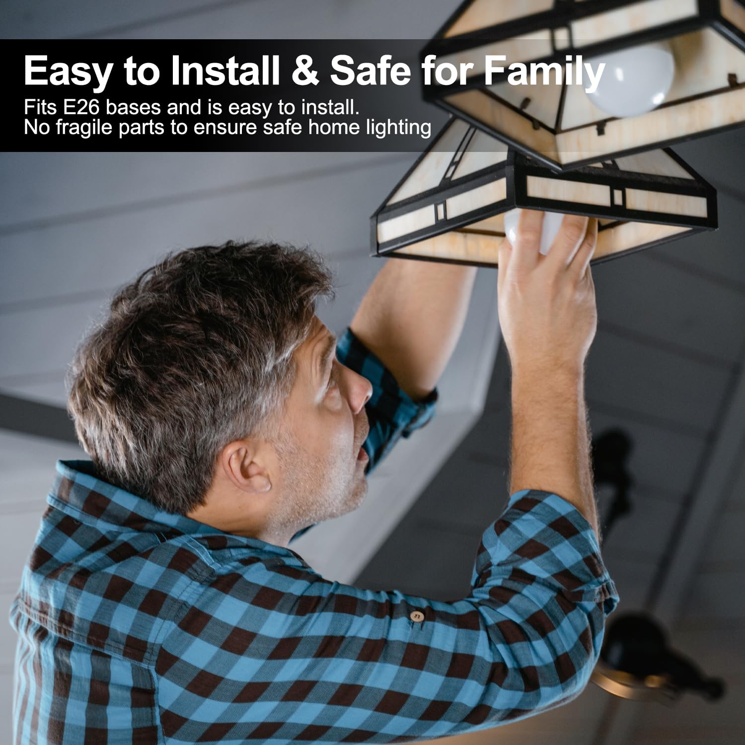 Tjoy 6 Pack A19 Led Light Bulbs, 60 Watt Equivalent Led Bulb, Efficient 9W, Daylight 5000K, E26 Standard Base, Bright White Light Bulb, Non Dimmable, Energy Saving, 800Lm, 80 Cri, 120V, Ul Listed