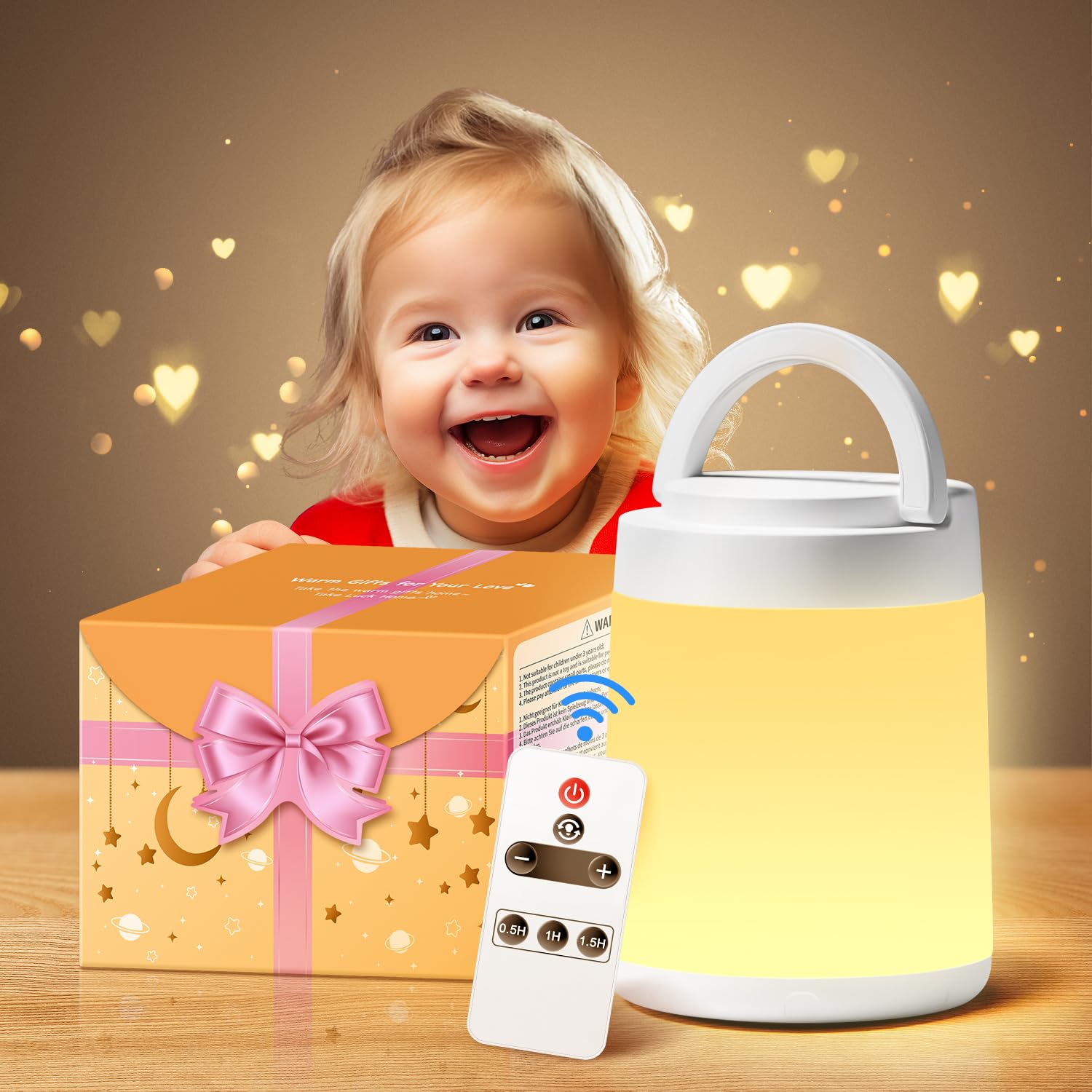 One Fire [Gifts For Kids/New Moms 10 Color Dimmable Night Light Lamp  Rechargeable Portable Night Light For Baby Nursery Lamp  Remote+Timer Touch Light  Baby Night Lights For Nursery/Bedroom