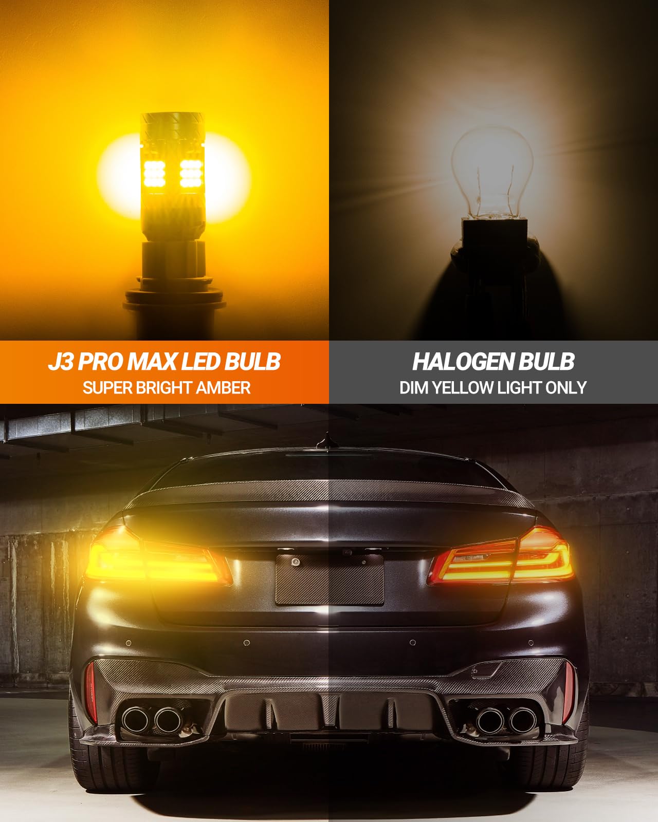 SEALIGHT 7443 LED Bulb, 2700K Amber Yellow, Anti Hyper Flash, 30W 3200LM, Pack of 2