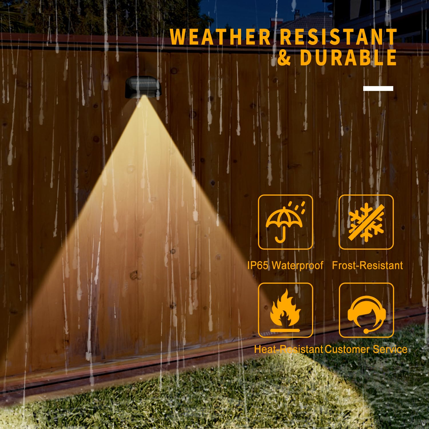 Solar Fence Lights Outdoor Waterproof, Outdoor Halloween Decorations Lights With Warm White & Rgb Modes, Outdoor Wall Light Fixtures For Backyard, Patio, Deck Railing, Pool, Wall (Wrgb 8 Pack)