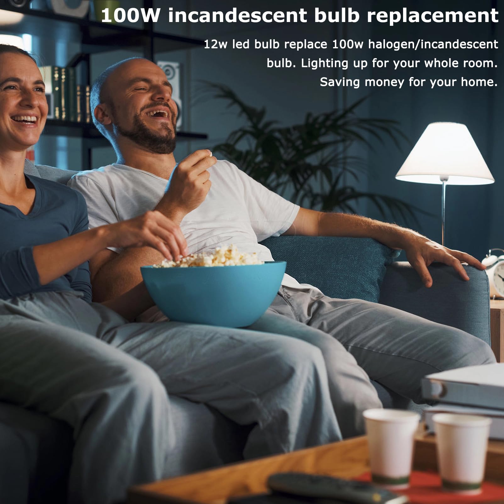 HengBo LED Light Bulbs 100 Watt Equivalent 12W Non-Dimmable E26/E27 6500K Daylight Pack of 4