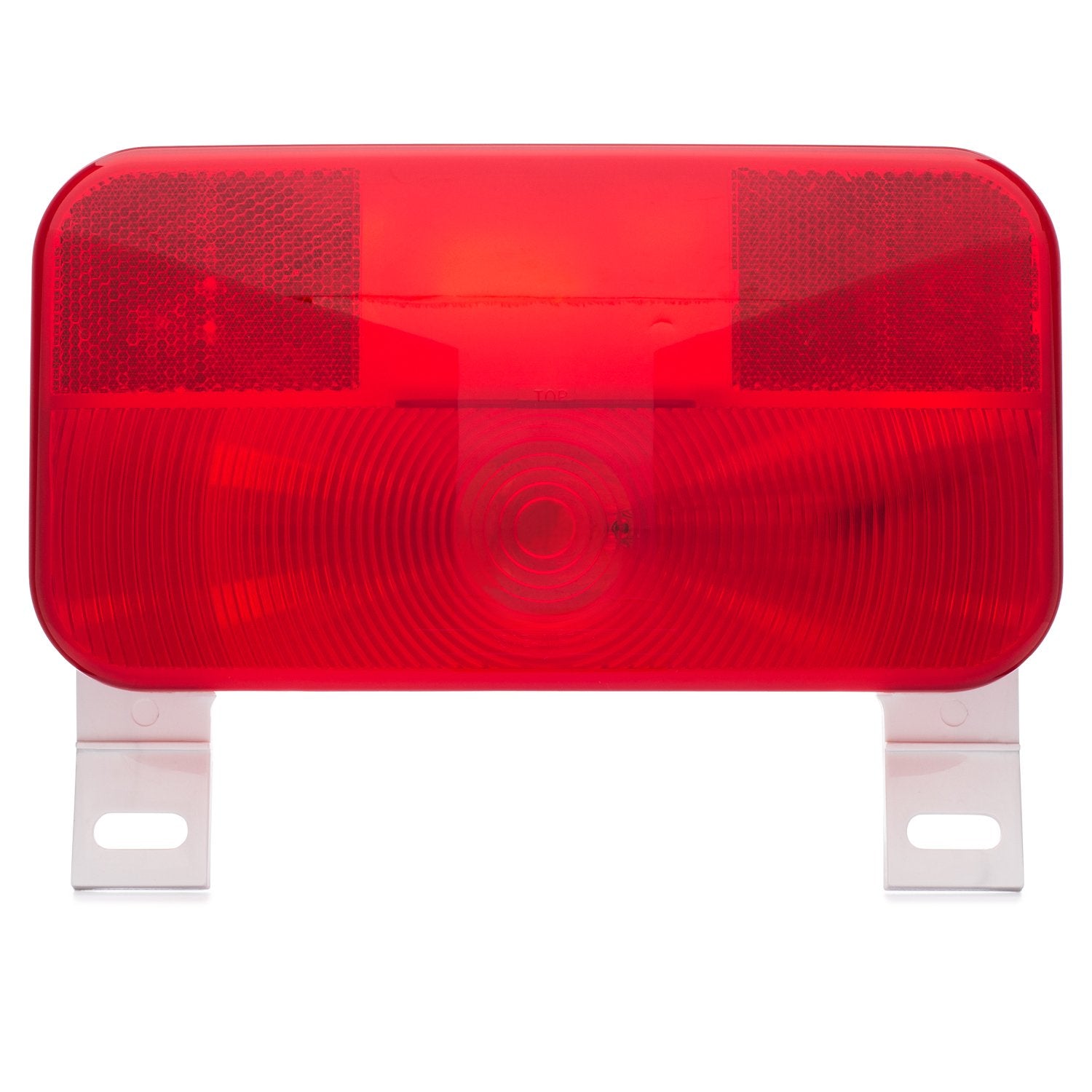 Lumitronics Red Surface Mount Light with License Bracket - Stop/Turn/Tail for RV, Trailer, Camper, 5th Wheel, Motorhome - White