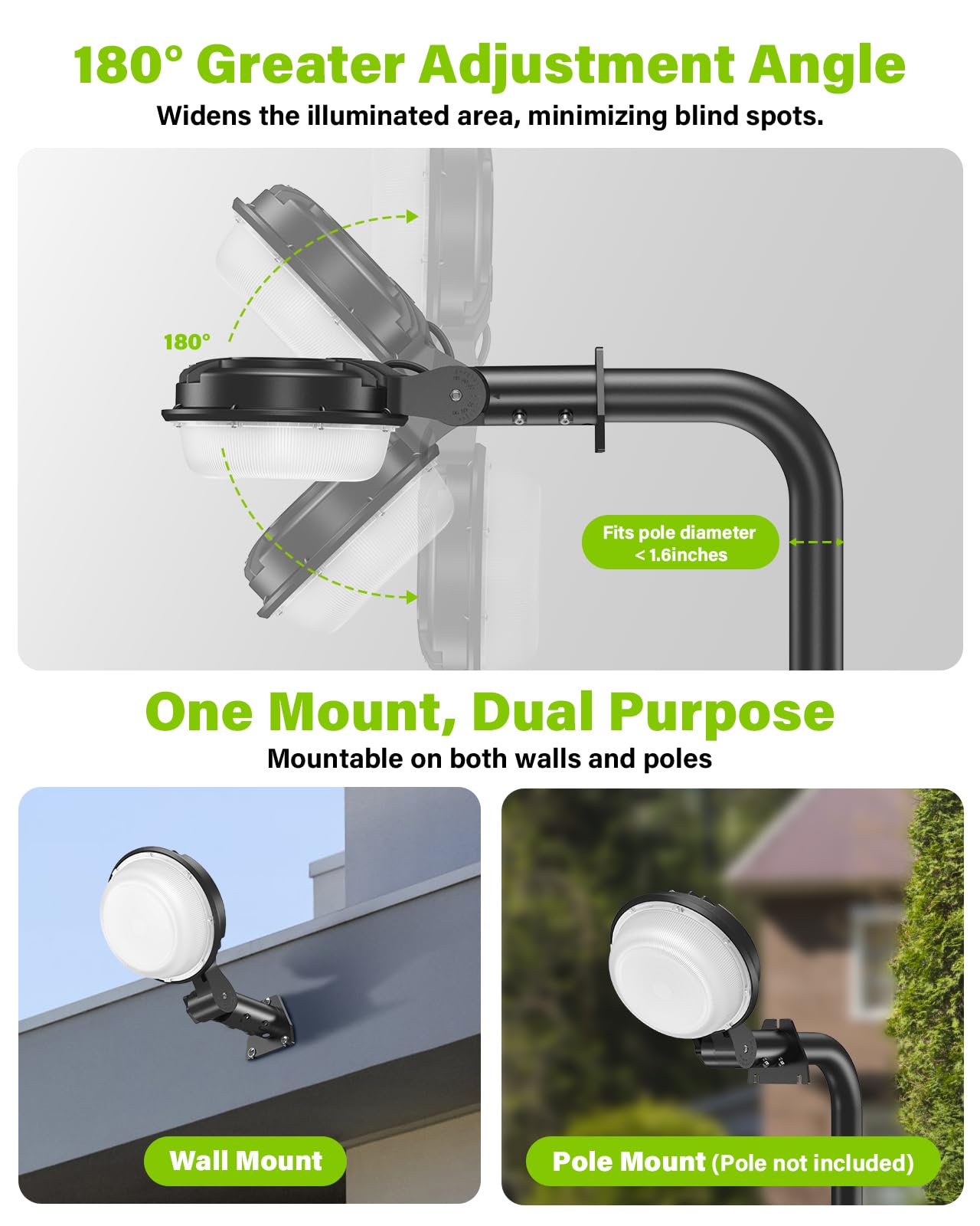 150W Led Barn Light 21000Lm Yard Area Light Dusk To Dawn Outdoor Lighting With Photocell 5000K Daylight Ip65 Waterproof Led Floo