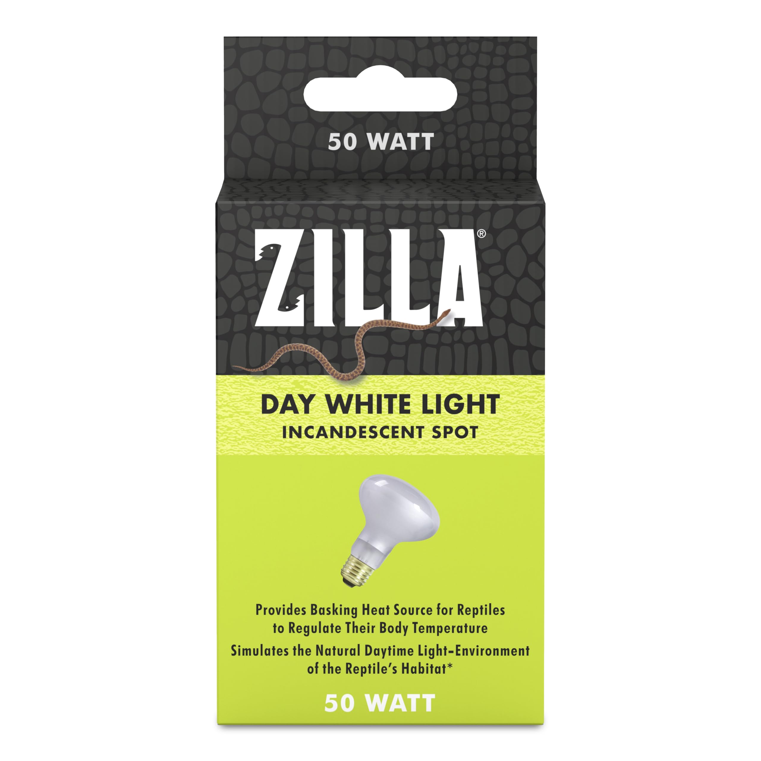 Zilla 50W Incandescent Spot Bulbs, Day White, 1 Count - Perfect For Bright Lighting Solutions