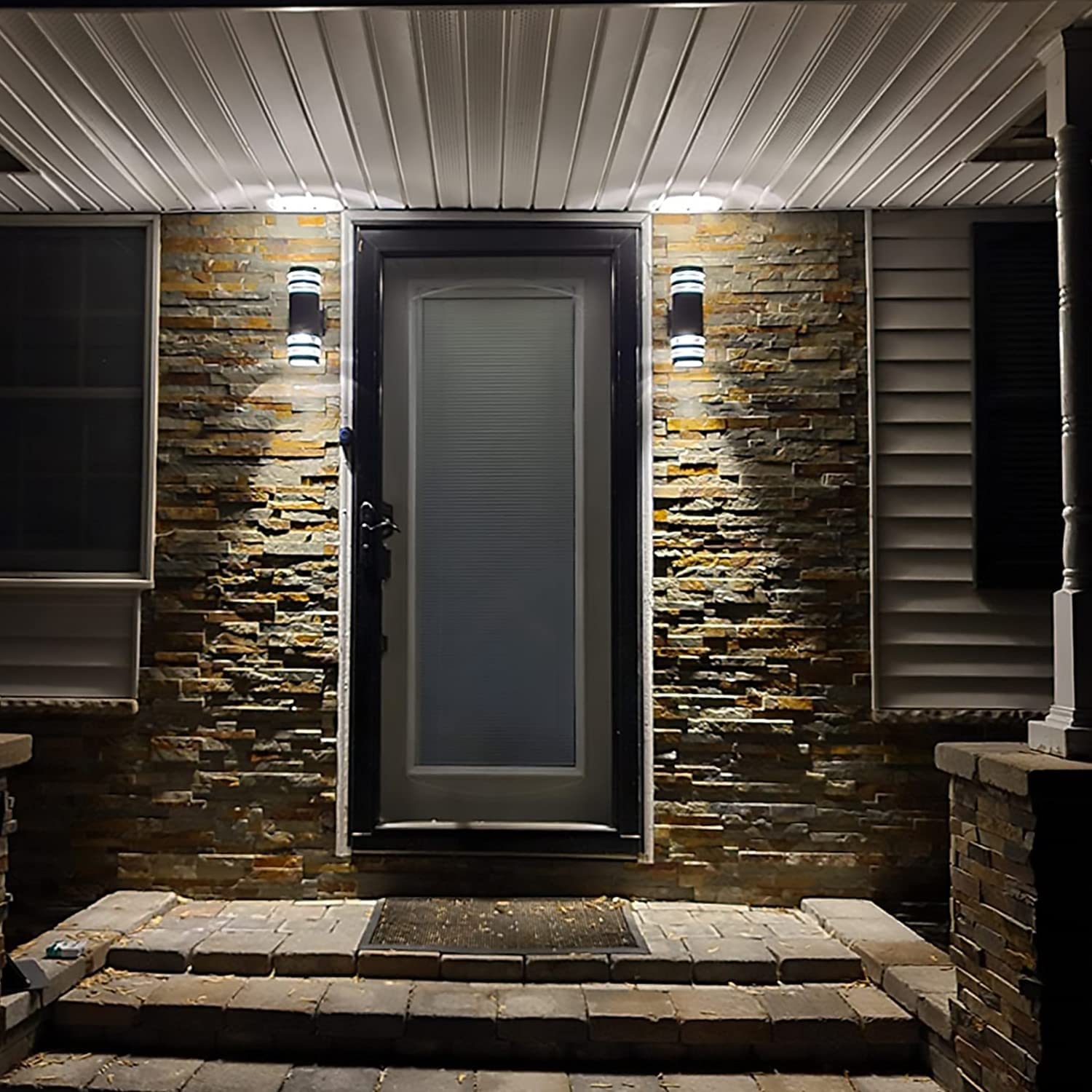 Tewei 14W Led Outdoor Wall Mount Light, Ip65 Waterproof, 3000K Warm White, Jet Black