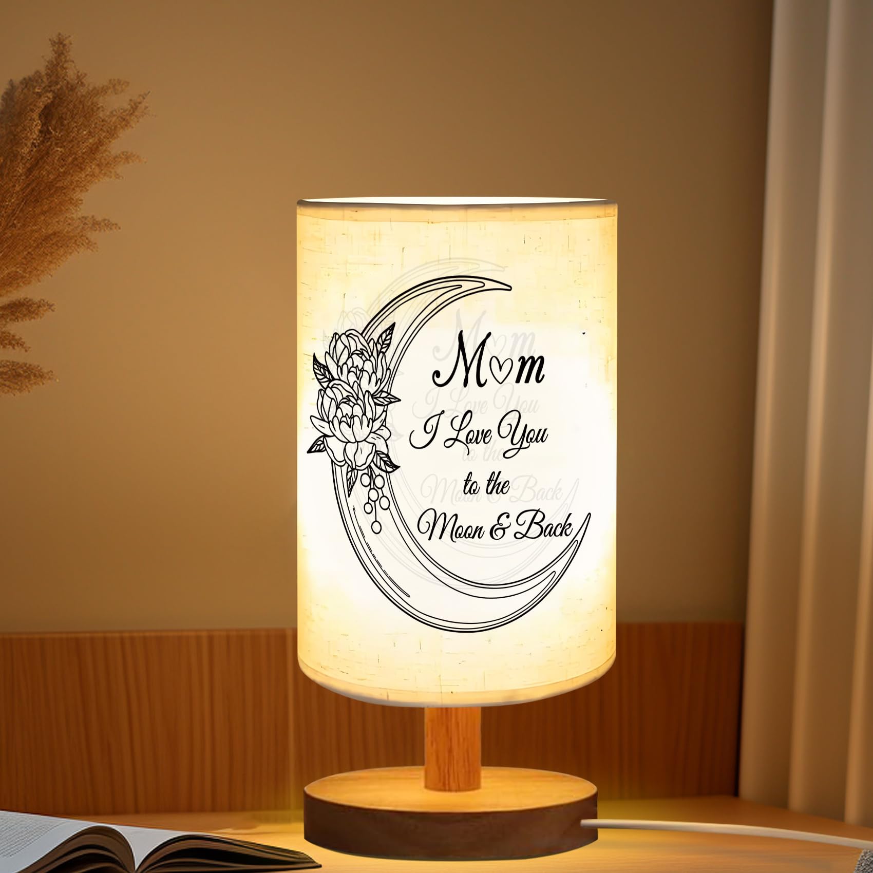 ZuEiiDop Mom Valentines Gifts Table Lamp Christmas Easter Mothers Day Birthday Gifts for Moms from Daughter Son Kids Mom I Love 