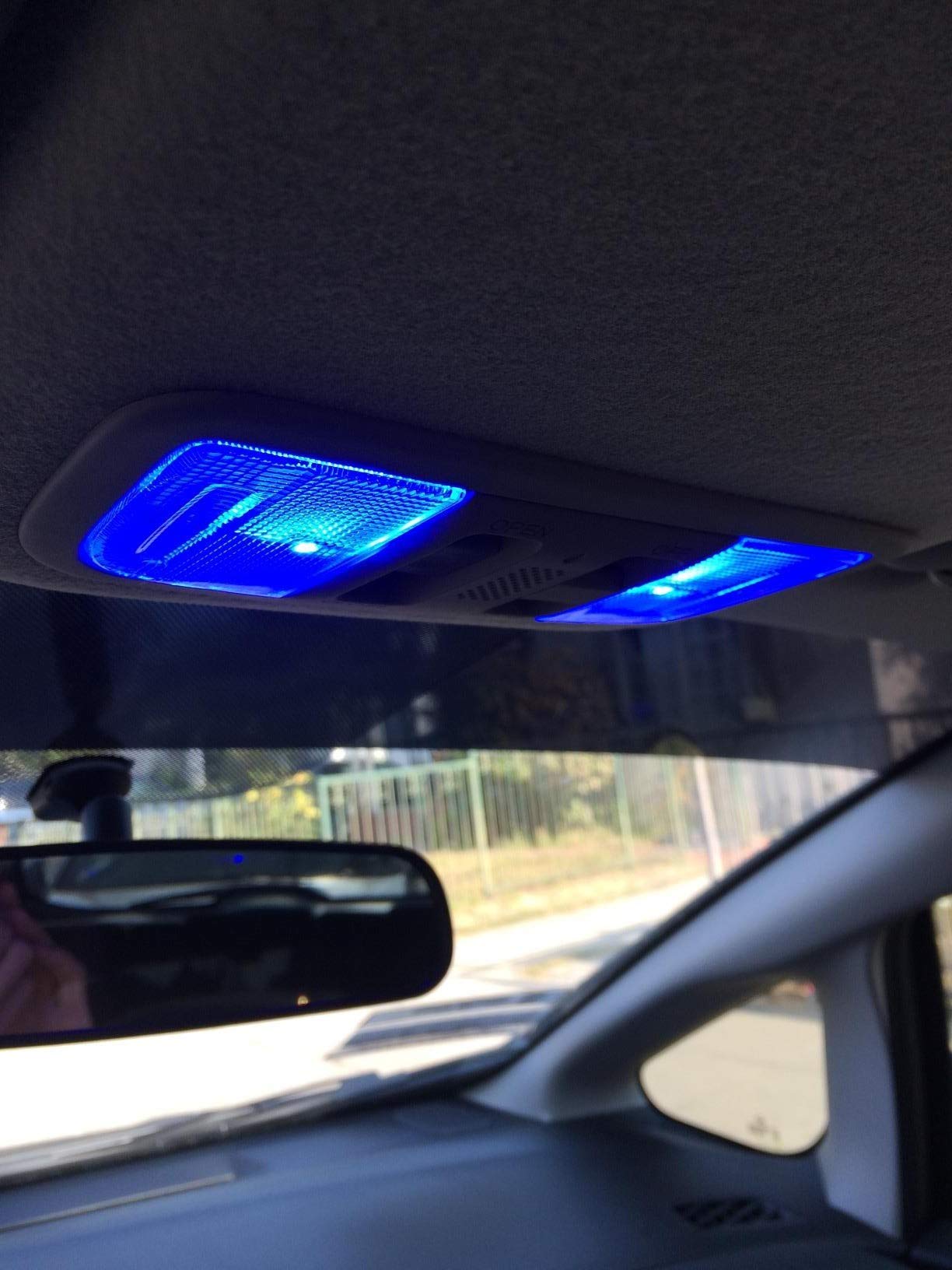 AUTOGINE 10pcs LED Bulbs T10 194 168 Ultra Blue Super Bright 3030 Chipset for Interior Dome Map Door Courtesy Trunk License Plate Lights