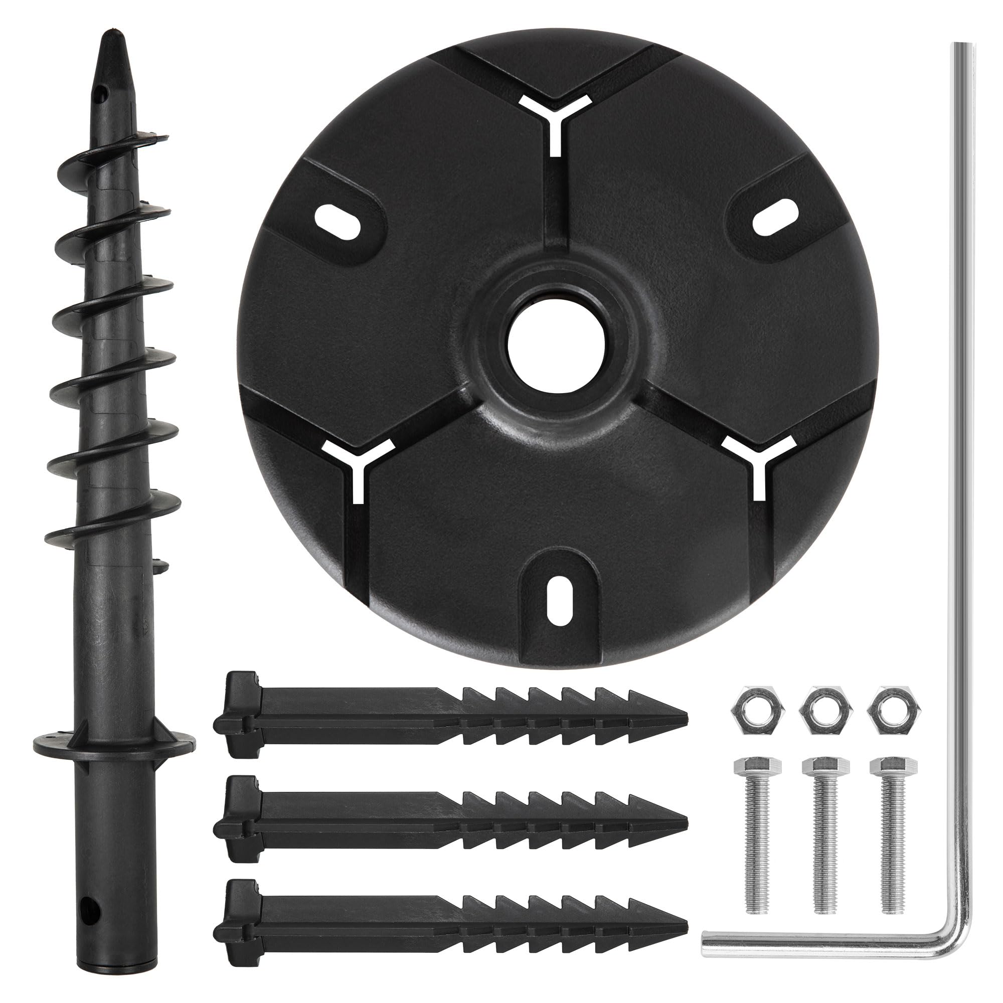 LUTEC Ground Spike for Post Light, Black Plastic, Model 9700359330