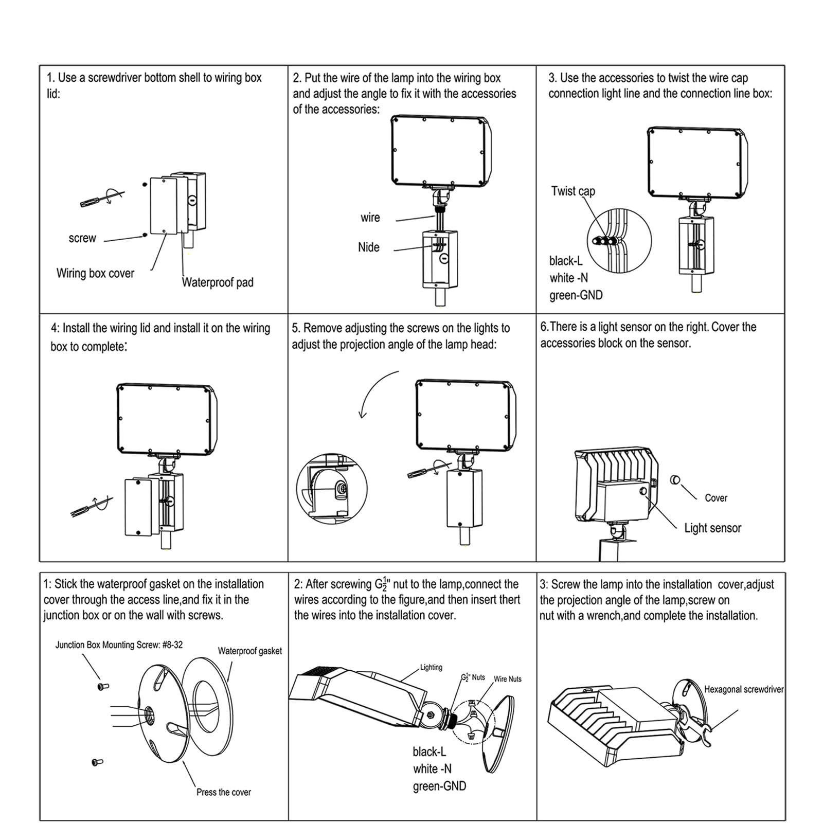 180W Outdoor Led Flood Light Dusk To Dawn With Knuckle  25200Lm 1500W Equivalent  100-277V 5000K Daylight  Etl Commercial Led Flood Light Fixture  Outdoor Security Lighting For Landscape/Parking Lot