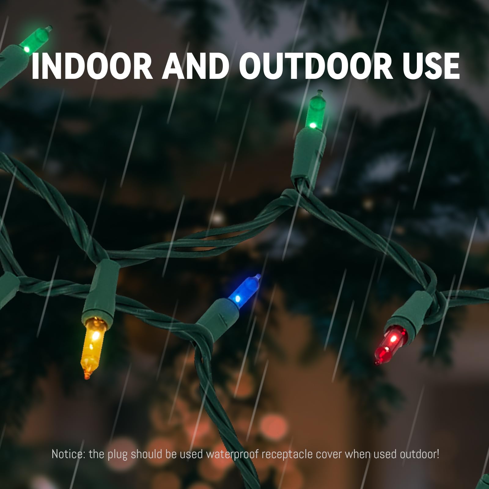 100 Count Multicolor Christmas Lights Plug In, Colored Christmas String Lights For Bedroom,Xmas Lights 21Ft Christmas Tree Lights Indoor With Colorful Incandescent Mini String Lights For Outside
