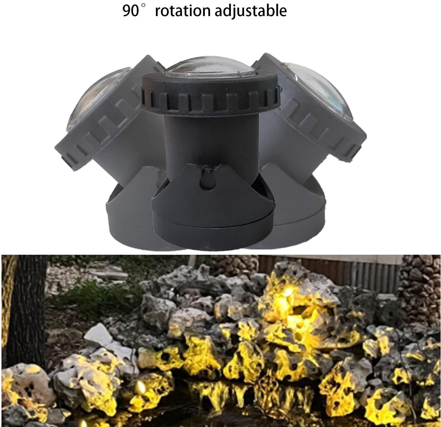 TENSUL Warm White Pond Lights - IP68 Waterproof Submersible Spotlights for Garden, Yard & Aquarium - 4 Pack