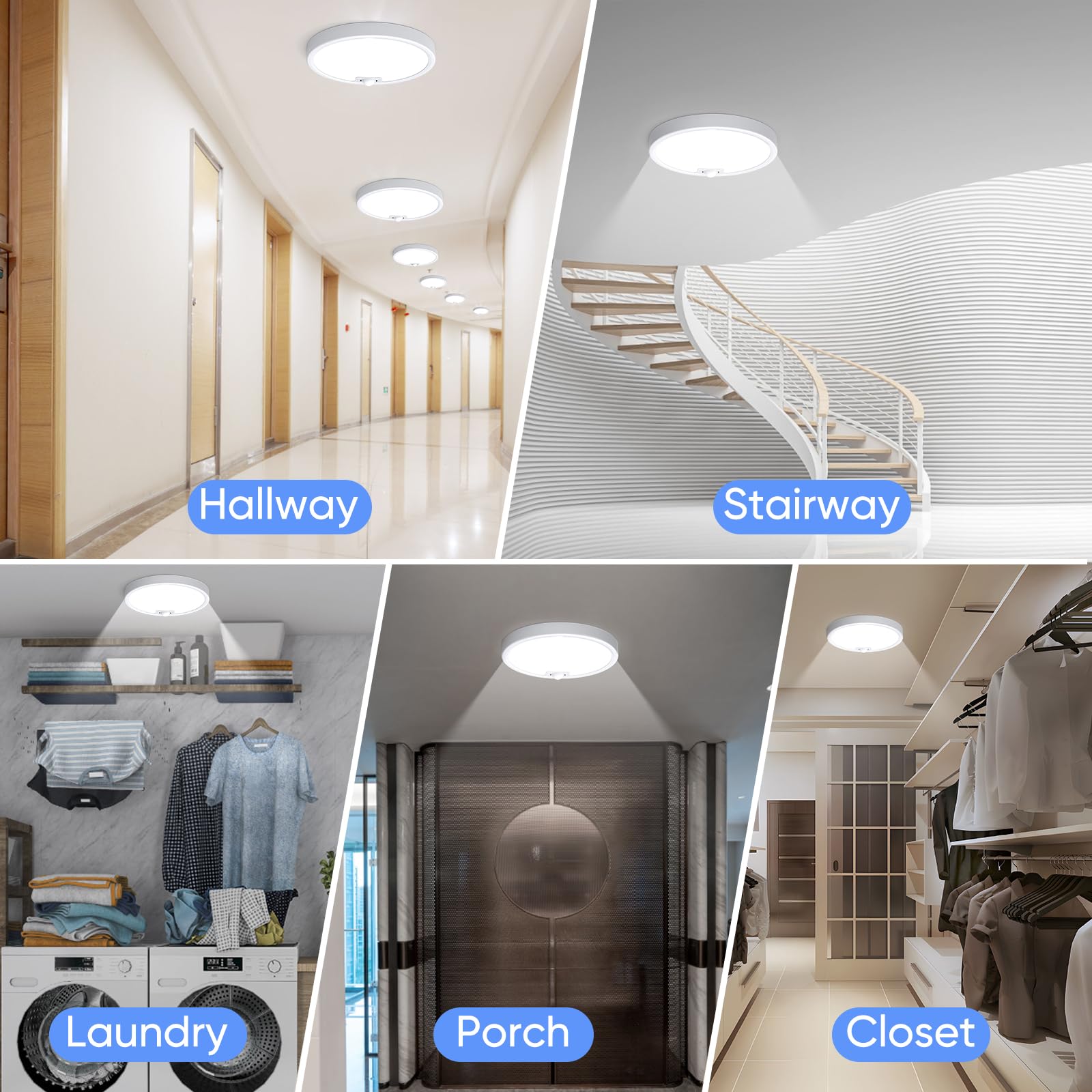 2 Pack Motion Sensor Ceiling Light Indoor, Closet Lights Motion Sensored 18W/1500Lm,Motion Activated Led Flush Mount Ceiling Lig