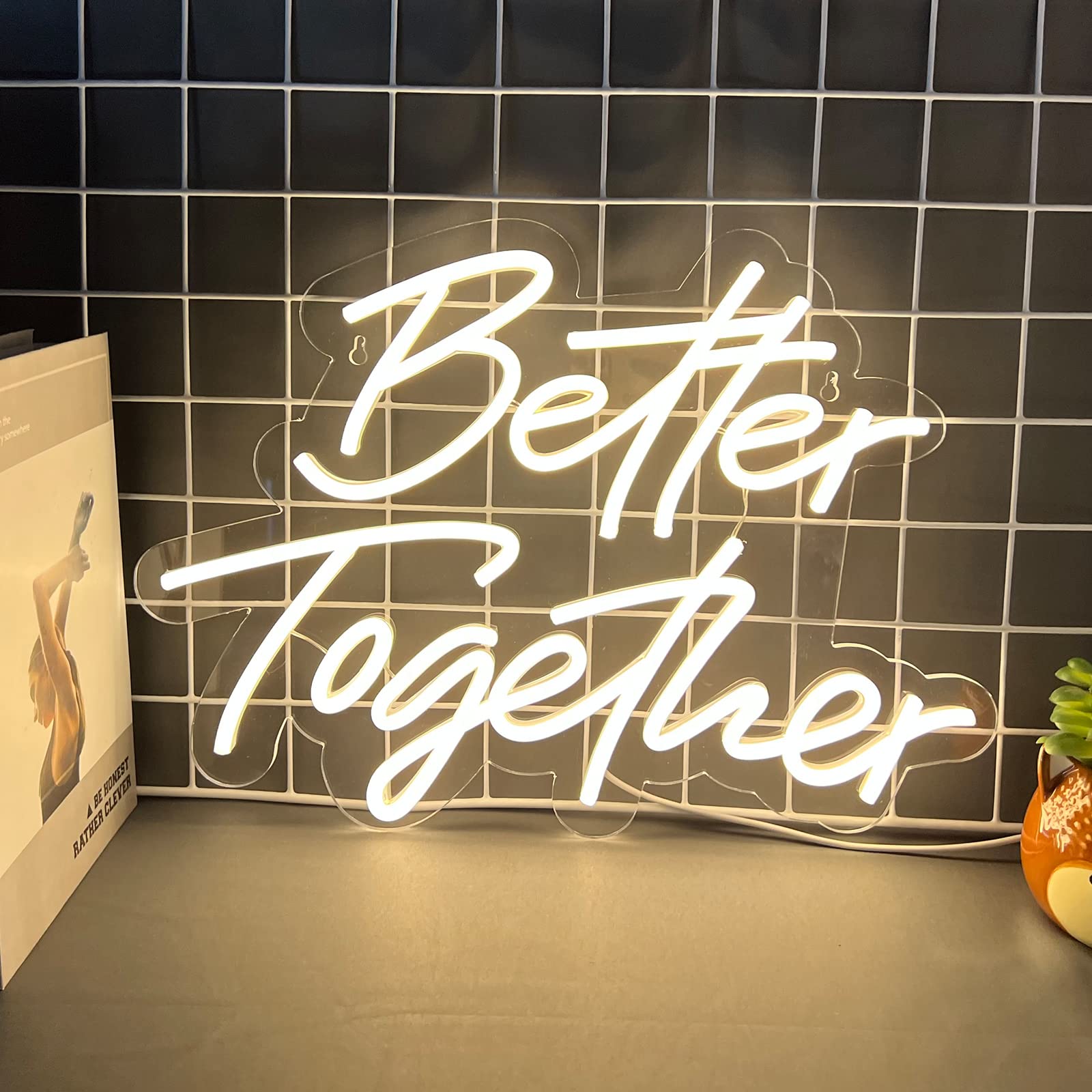 BerniceKelly Better Together Neon Sign, Warm White LED Light, Model AW-12, Wedding Party Decoration