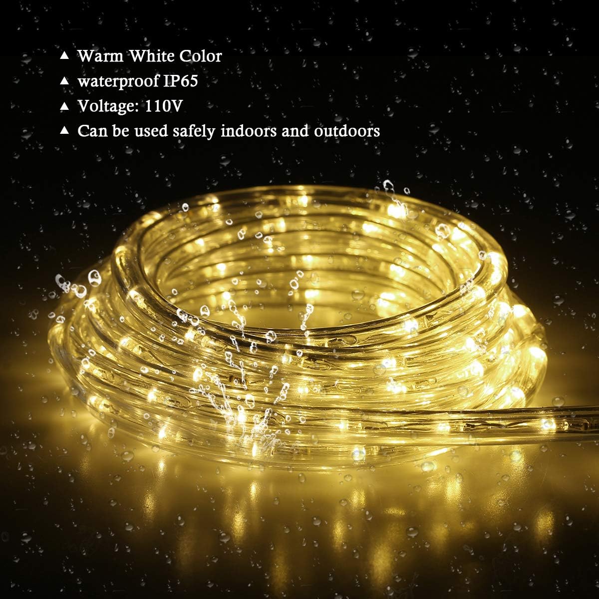 Buyagn Led Rope Light  20Ft Led Strip Lights Outdoor Waterproof Decorative Lighting For Indoor/Outdoor Decorations  Deck  Patio  Party And Bedroom Decorations (Wram White)