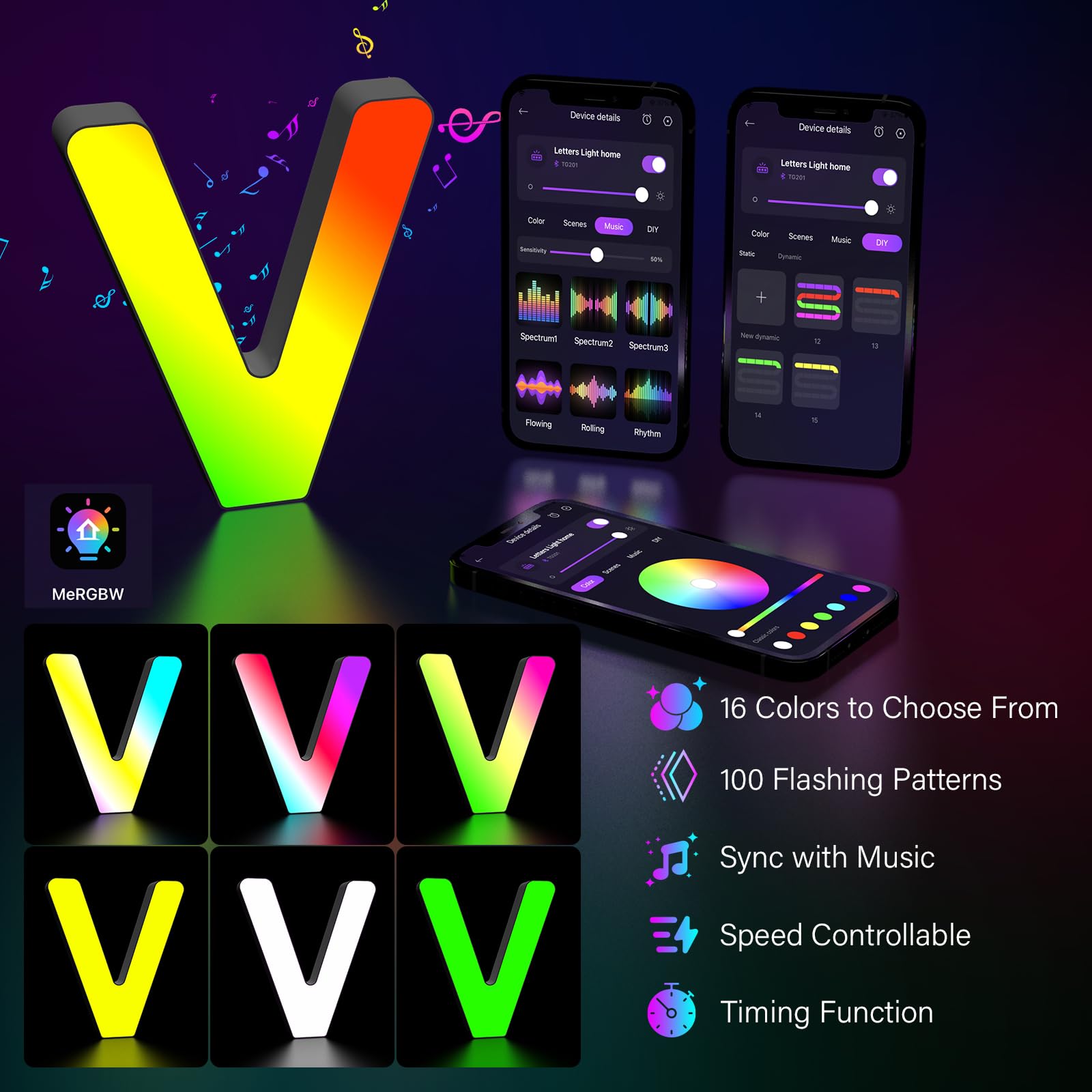 Light Up Letters Usb Powered, Led Letter Lights Color Changing Alphabet Sign Gifts For Girls Women Party Birthday Decorations, A