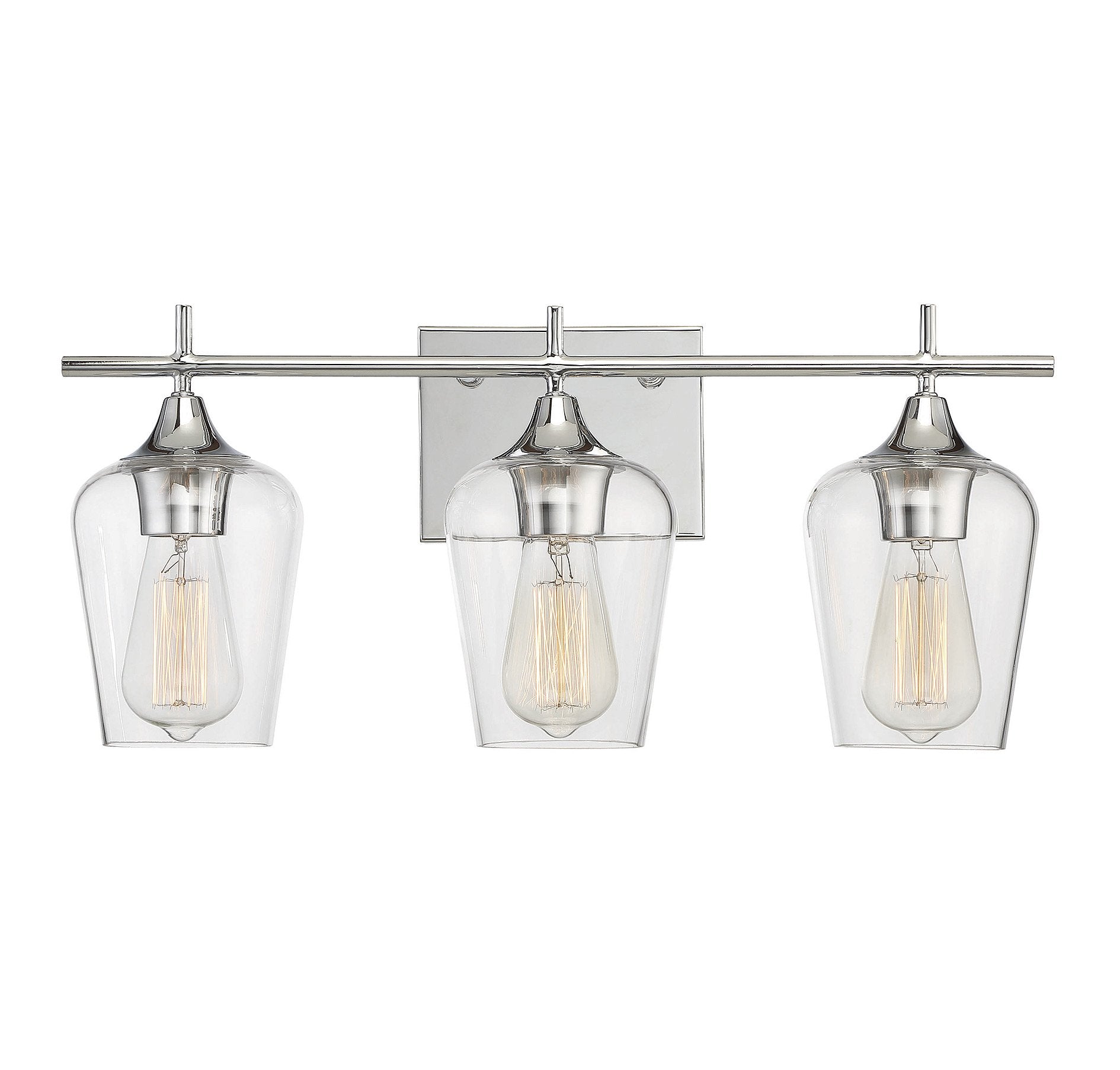 Savoy Essentials 8-4030-3-11 Octave Bohemian Clear Glass Bathroom Vanity Wall Light, 3-Light 180 Total Watts, 10 H x 21 W, Polis