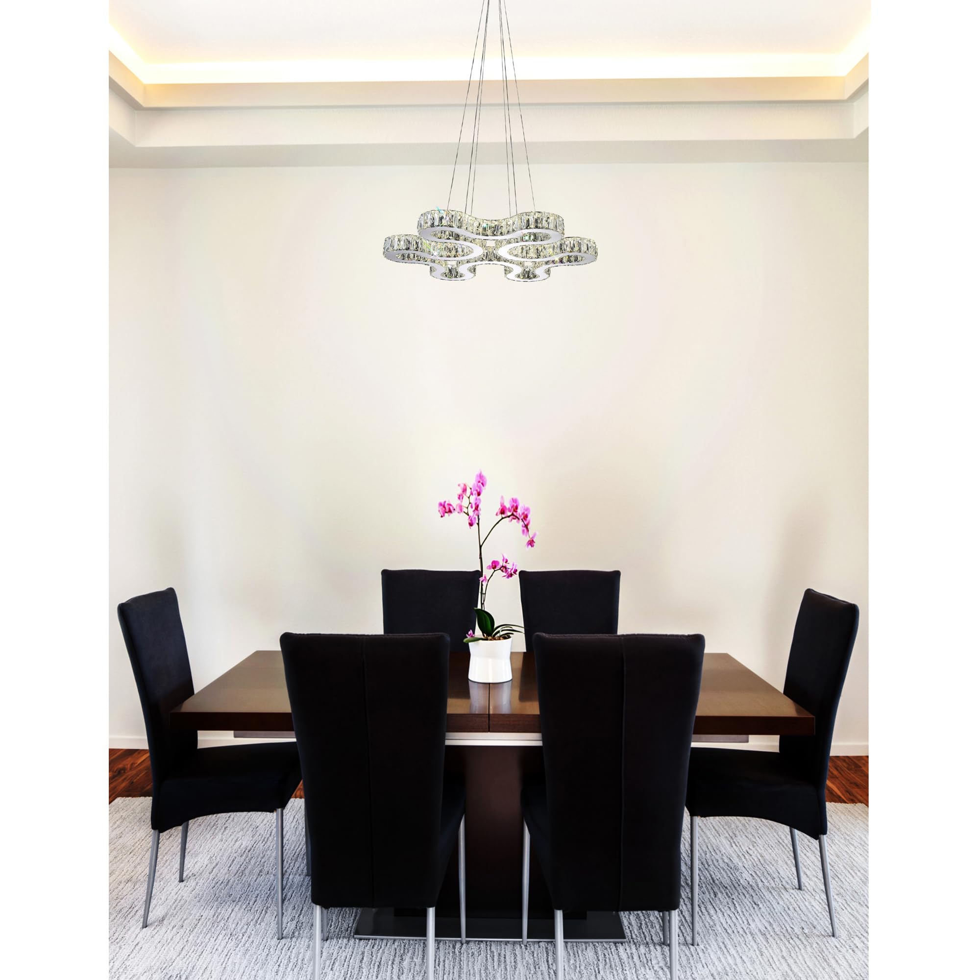 CWI Lighting Odessa Transitional Metal LED Chandelier in Chrome