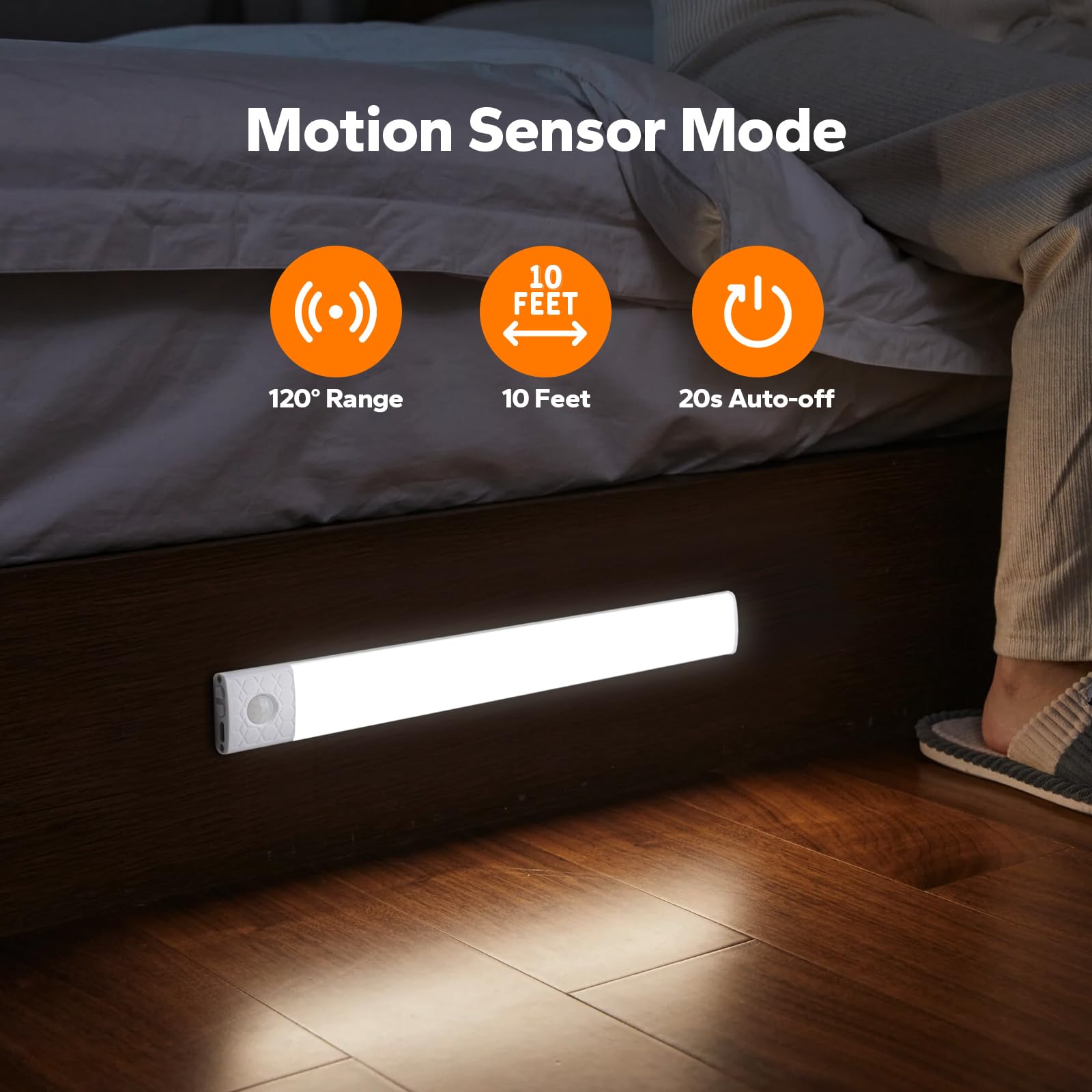 Under Cabinet Lights (2 Pack, 12 Inches), 60 Led Rechargeable Under Cabinet Lighting, Magnetic Dimmable Motion Sensor Light Indoor, Closet Lights Motion Sensored Under Counter Lights For Kitchen