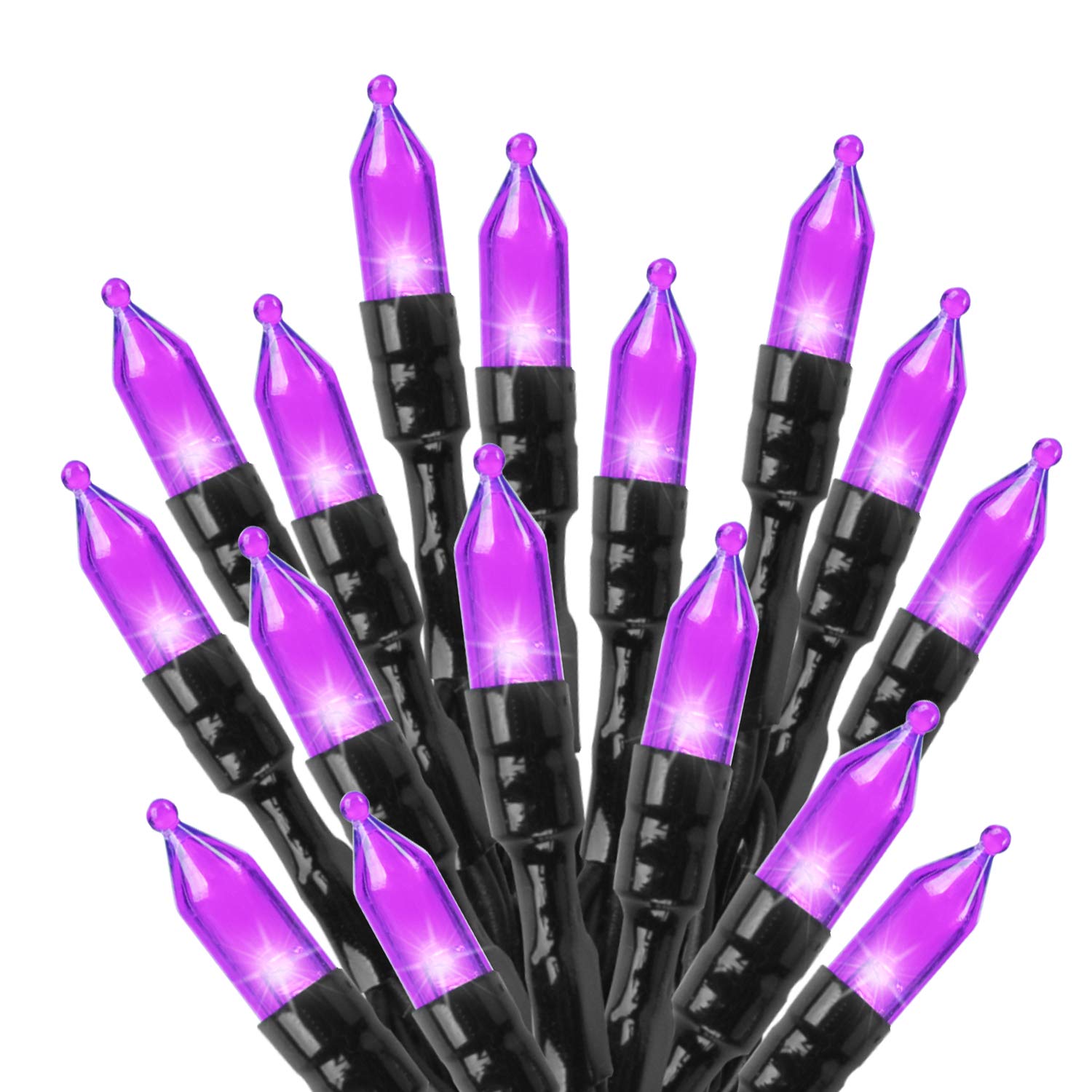 Purple Led Outdoor Halloween Lights  39Feet 100 Led Mini Lights With 8 Lighting Modes  Connectable Halloween String Light Plug In For Garden Patio Party Haunted House Ghost Holiday Lighting Decoration