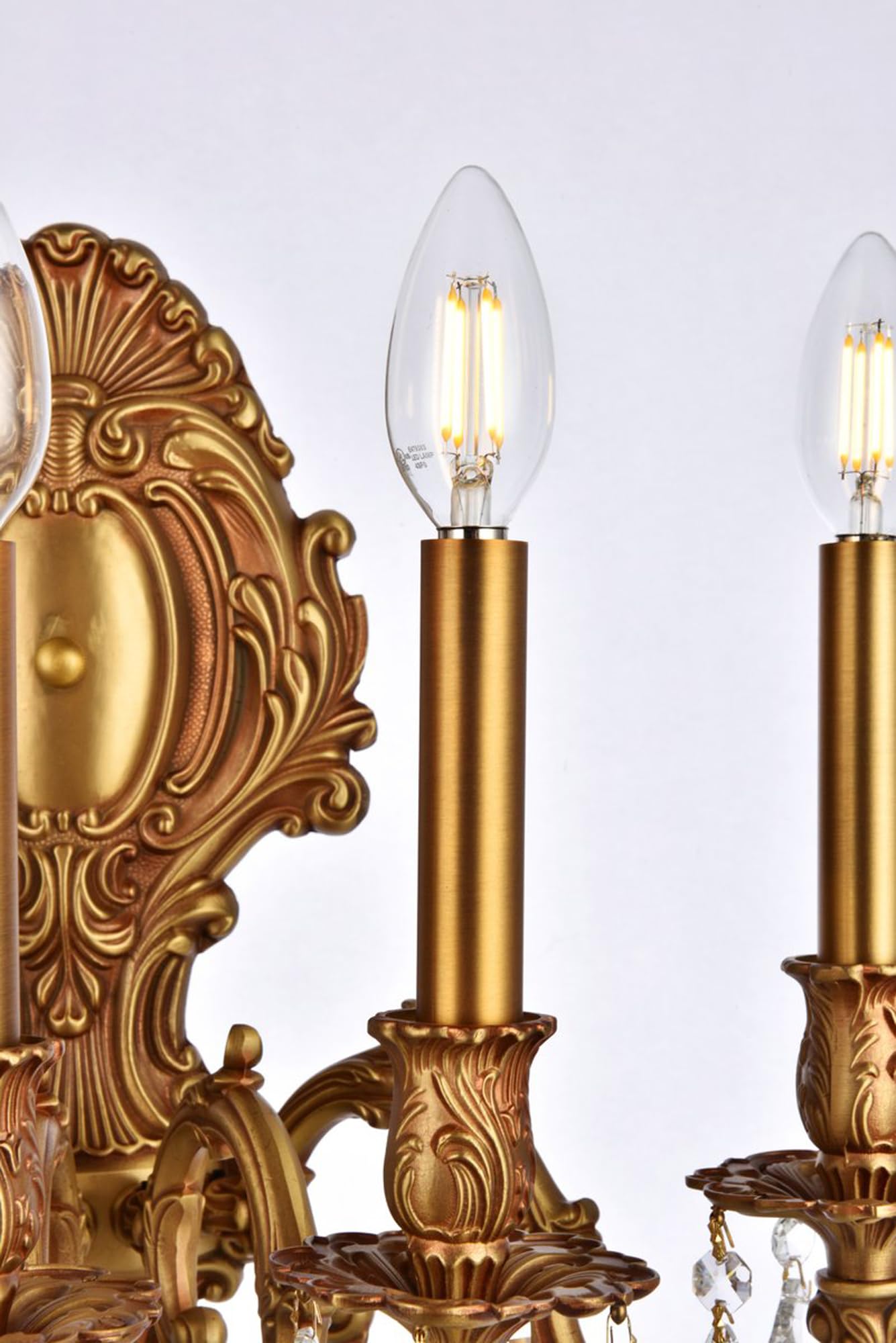 Elegant Lighting 9605W21Fg/Rc Royal Cut Crystal Chandelier, French Gold, 21"
