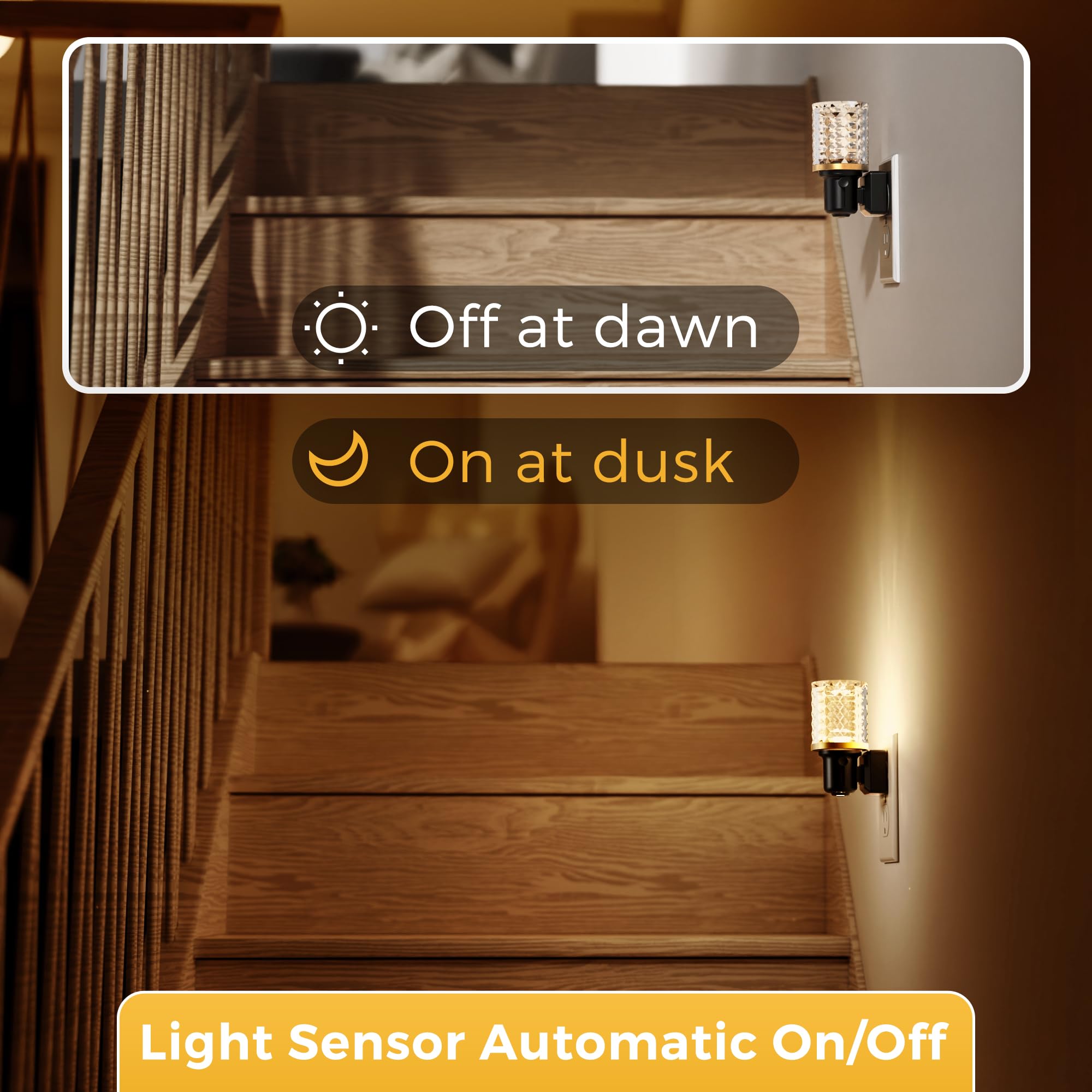 L Lohas Led Night Light, 2 Pack Dimmable Night Lights Plug Into Wall, Automatic Night Lights Plug In With Auto Light Sensor, 0-1