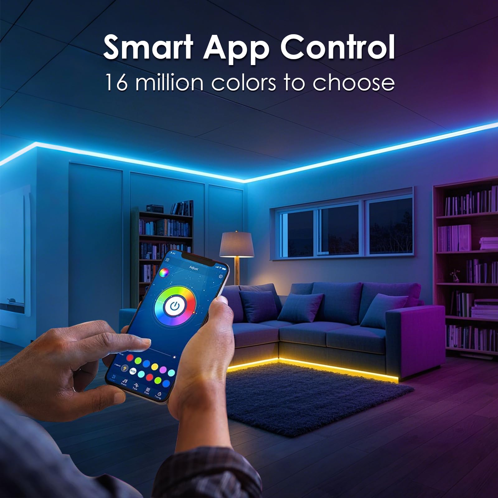 hyrion Smart LED Light Strips 200ft, WiFi, Multicolor, Sound Activated, Syncs with Alexa & Google, Model AHC50741524G
