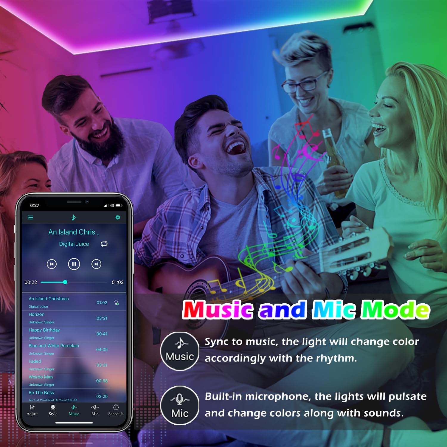 LETIANPAI 82FT LED Strip Lights - Smart RGB Color Changing, Music Sync, Bluetooth & IR Remote for Home, Bedroom & Party Decoration