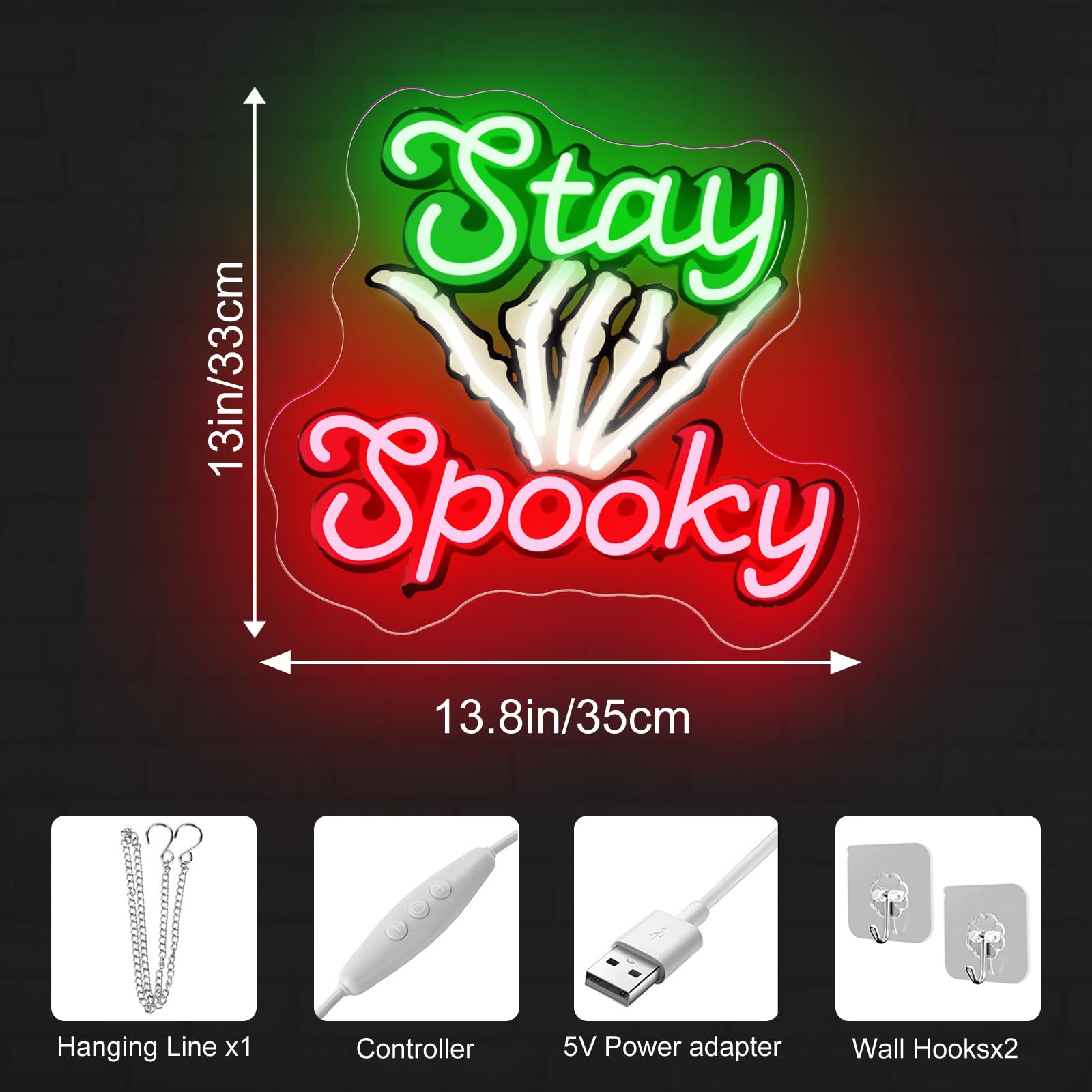 Stay Spooky Neon Sign  Custom Halloween Led Light  Gothic Decor For Halloween Party Ghost Halloween  Personalized Gift  13.8X13