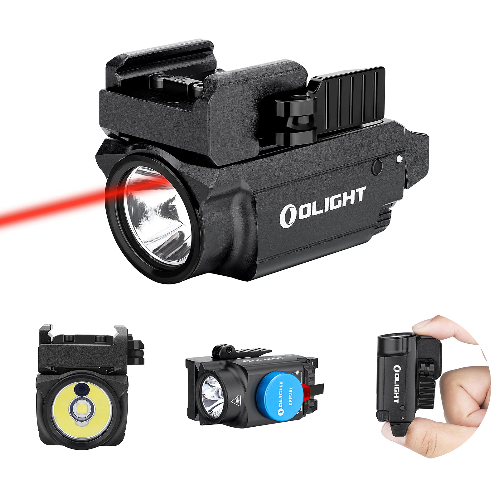 OLIGHT Baldr RL Mini 600 Lumens Compact Rail Mounted Weaponlight with Red Beam and White LED Combo, Magnetic USB Rechargeable Ta
