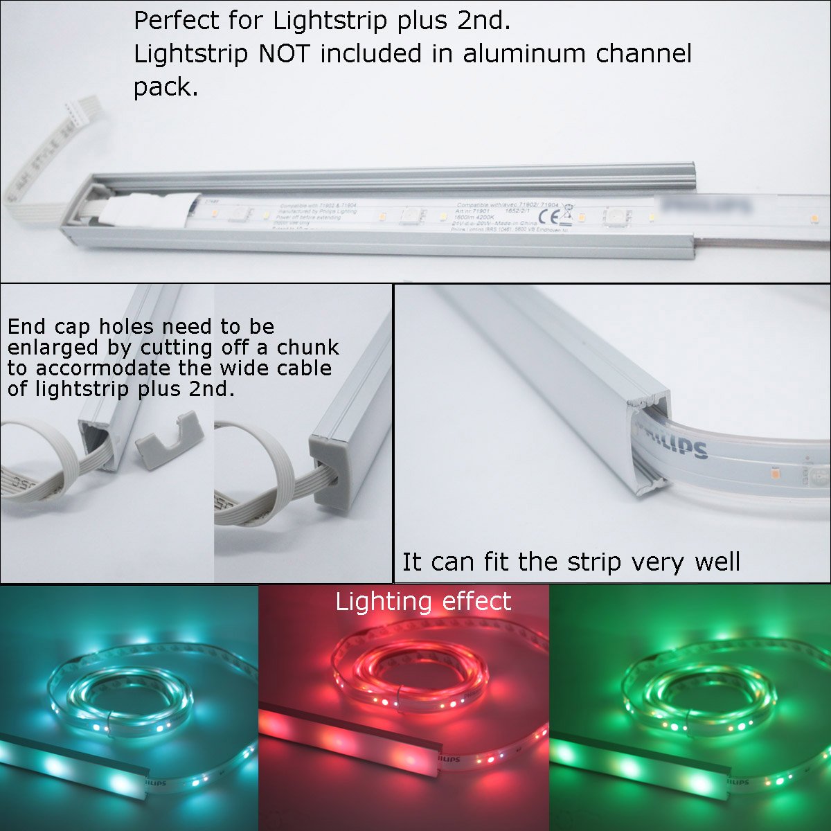 Litever 6-Pack Led Strip Aluminum Channels Super Wide, For Mounting 18Mm Width 2835 5050 Led Strip,1 Meter / 3.3 Ft Aluminum Channels With Diffused Cover, End Caps, Mounting Clips-Ll-007-W-[6 Pack]