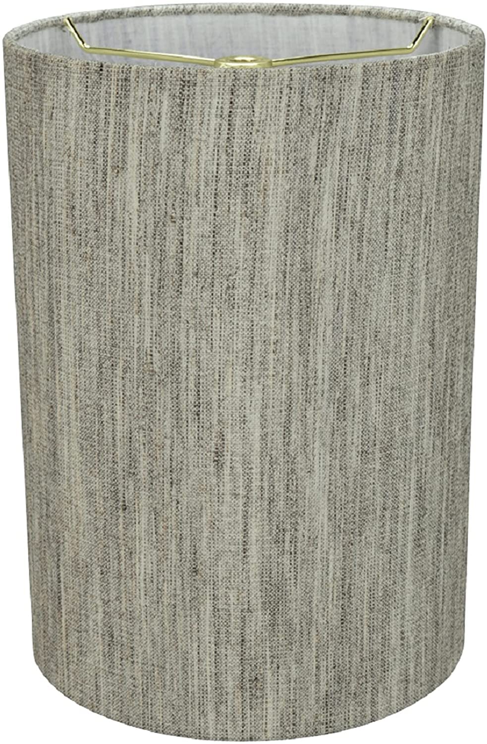 Aspen Creative 31274A Transitional Drum Cylinder Shaped Construction Spider Lamp Shade 8'' x 8'' x 11'' Light Grey