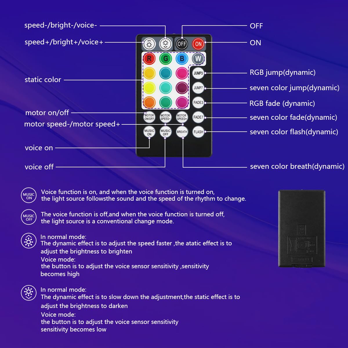 AZIMOM Fiber Optic Starlight Kits, 50W, 800pcs, 0.03in x 13.1ft, Sound Activated, Bluetooth Control, Black, Model Q