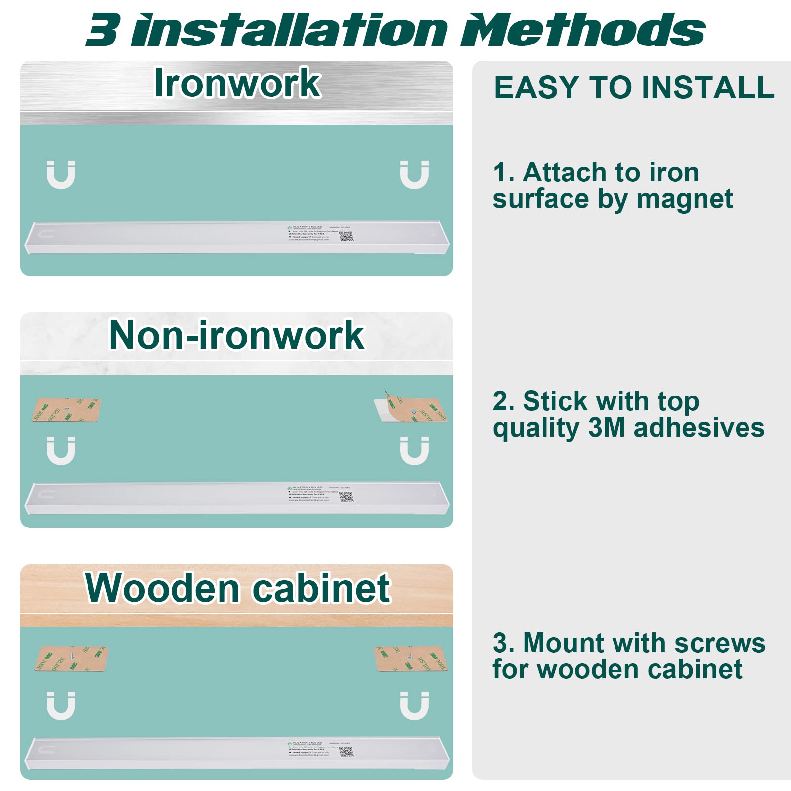 60 Led Closet Lights Battery Powered, Bls Super Bright Under Cabinet Lighting, Motion Sensor Light, Wireless, 2400Mah Rechargeab