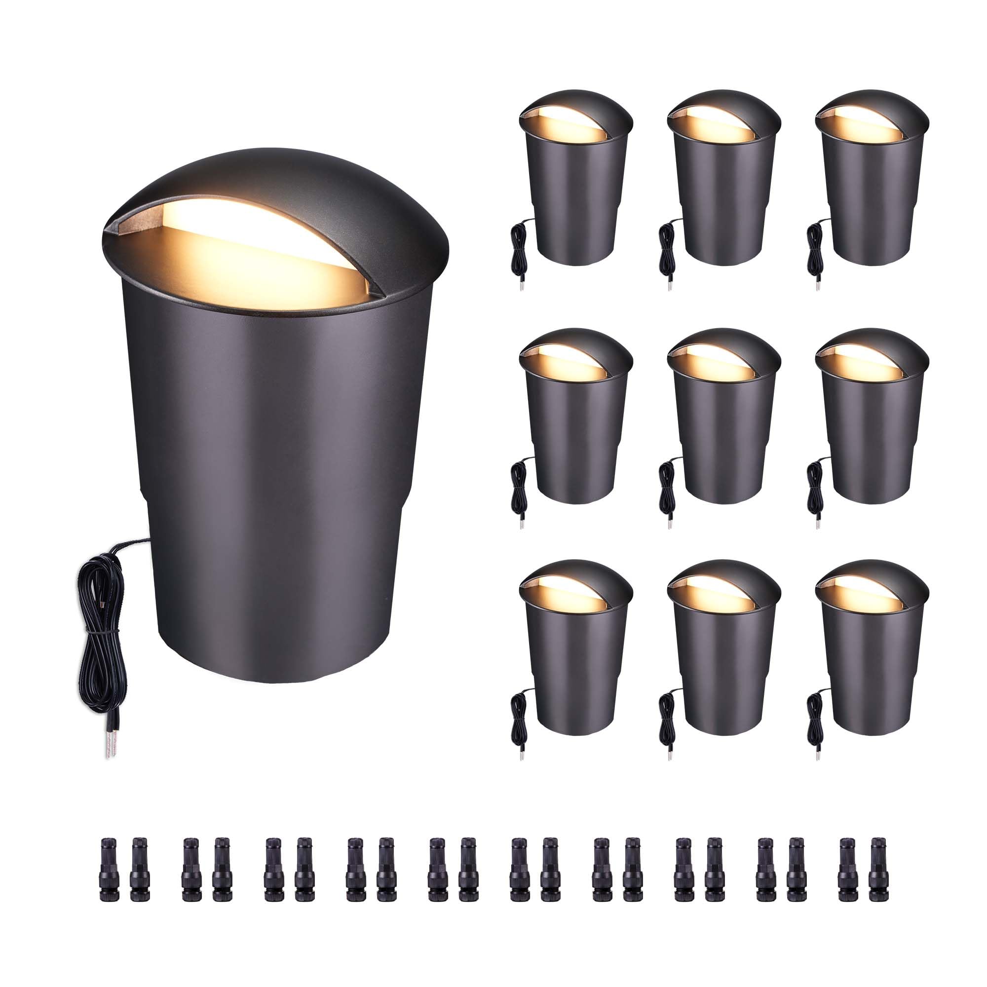 Varmtalys Low Voltage Inground Landscape Lights - Outdoor Soft White & Bright White 5 Selectable Colors Turret Top Well Light, L