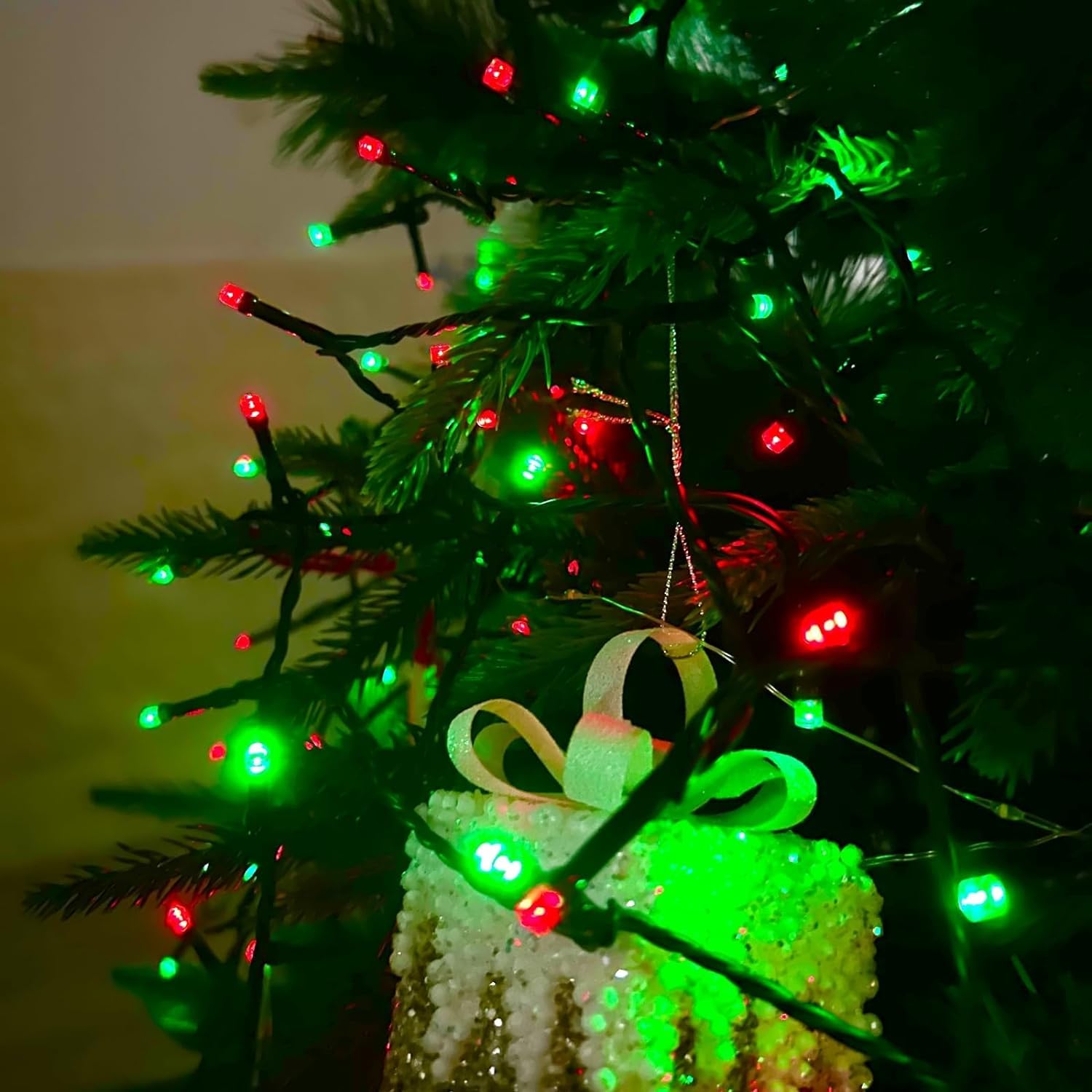 75.8 Ft 200 Led Red And Green Christmas Lights Indoor Outdoor, Timer & Memory Function & 8 Modes, Extendable Green Wire, Waterpr