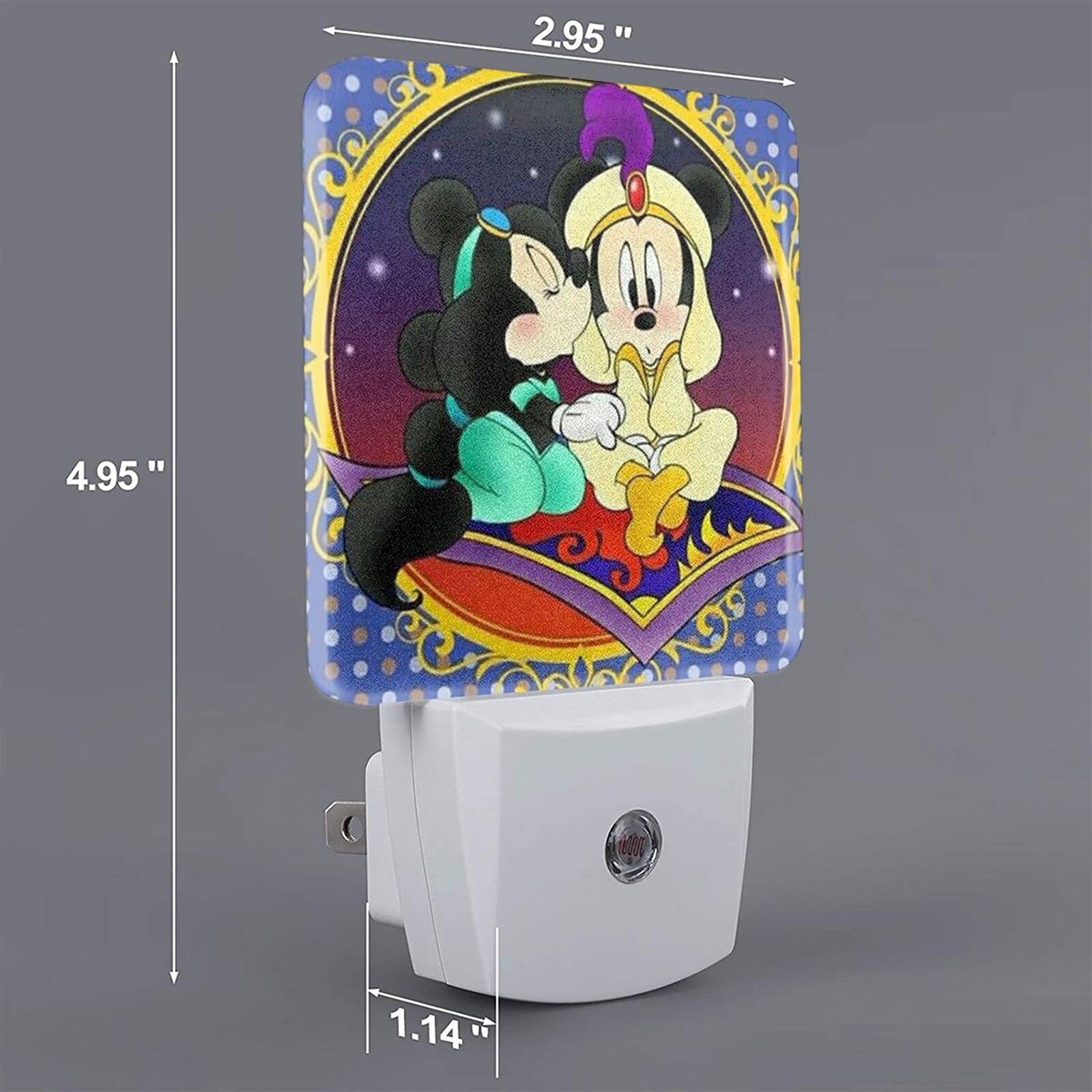 Mickey And Minnie Led Night Light Lamp With Smart Sensor Dusk To Dawn Sensor Cool White Lights For Bathroom Hallway Decor Bedroom Kids Room Kitchen Stairway 2 Pack