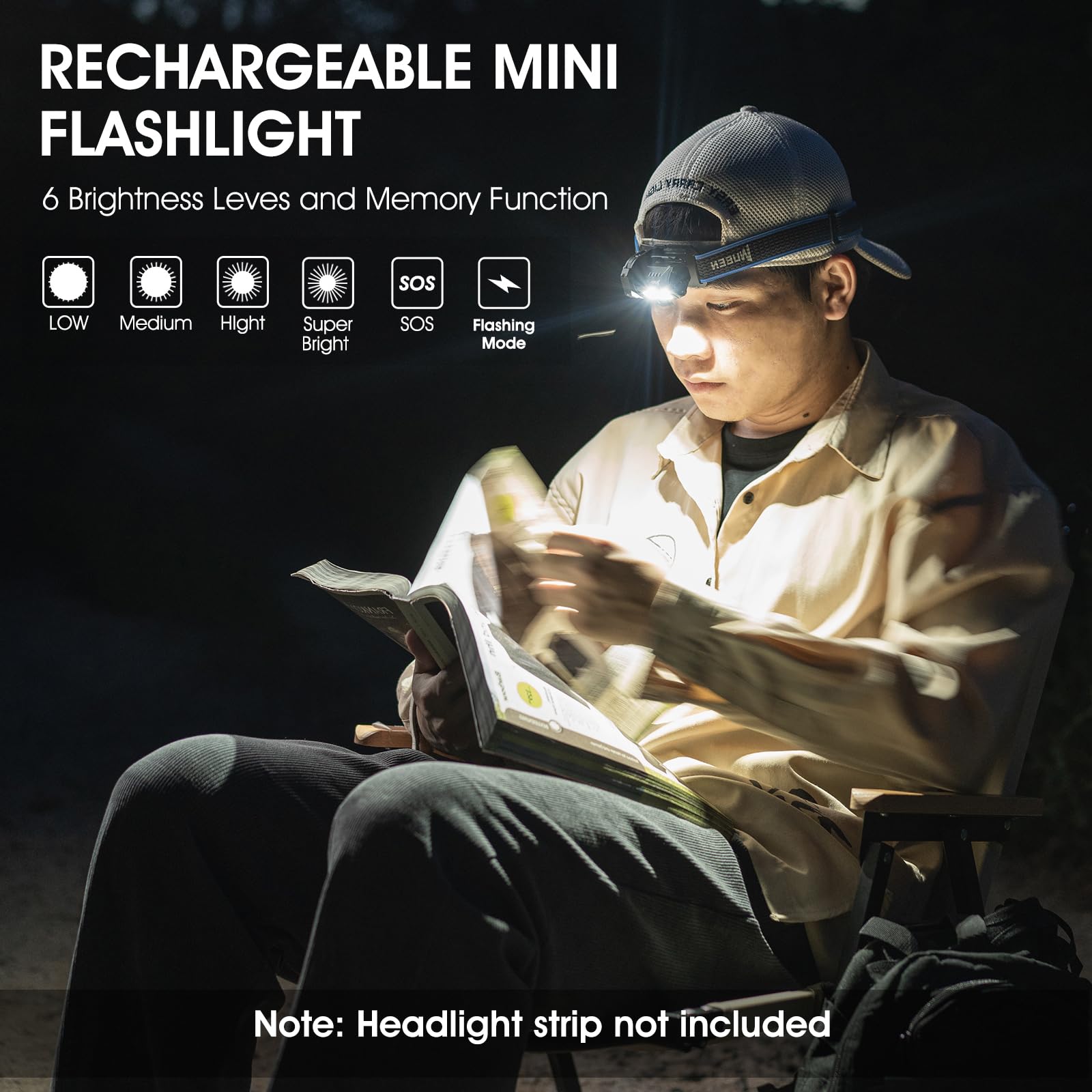 WUBEN E7 Mini Flashlight - 1800 Lumen, Rechargeable, IP68, 6 Modes, Army Green, Type-C, EDC for Camping and Rescue