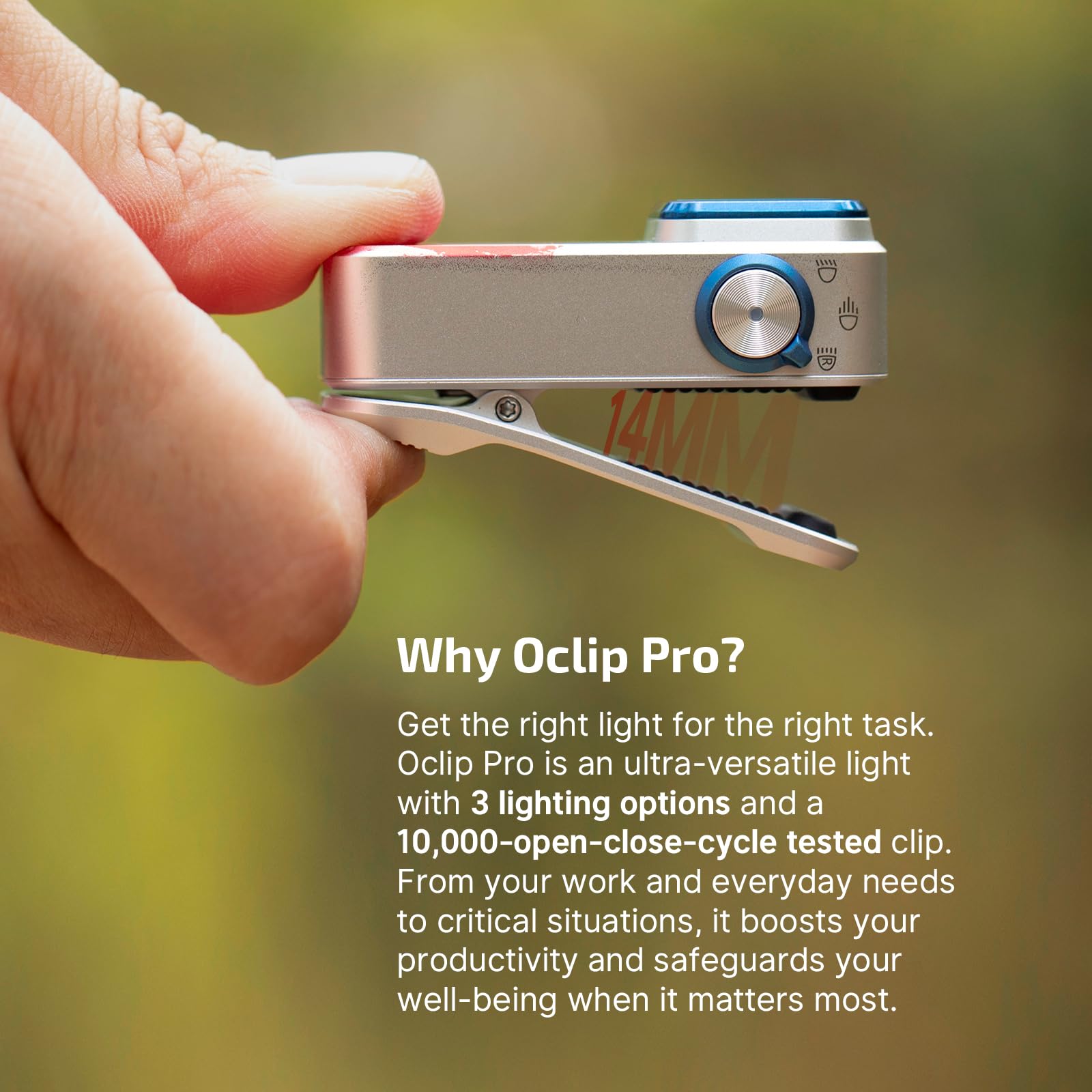 OLIGHT Oclip Pro EDC Flashlight, 500 Lumens, Rechargeable, Type-C Charging, Magnetic, Stars & Stripes Edition