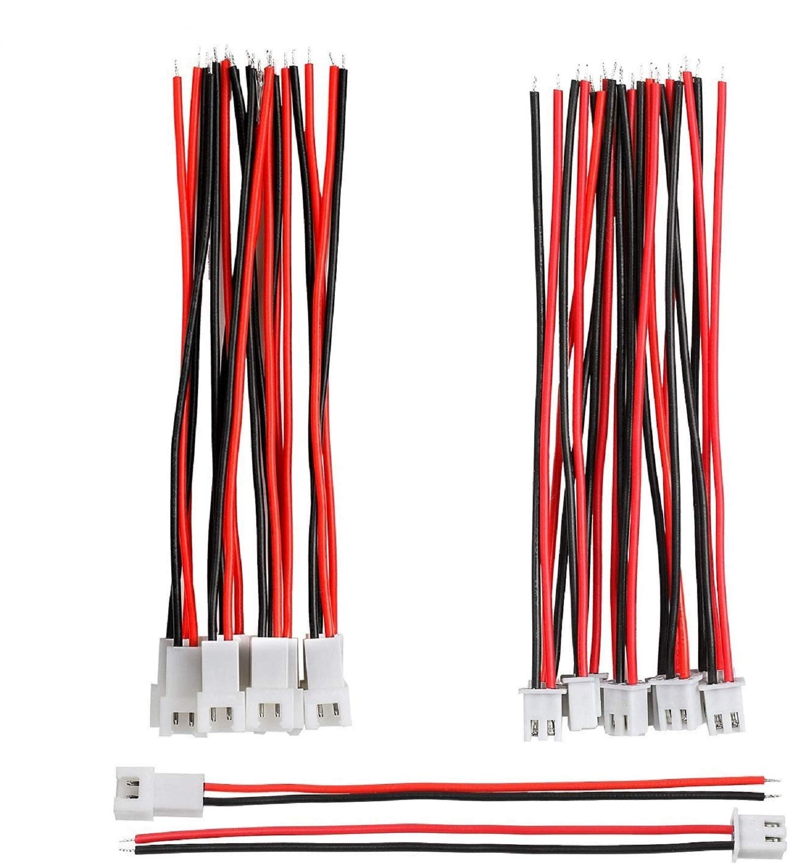 10 Pairs 1.25 Mm Jst 2 Pin Micro Electrical Male And Female Connector Plug With 80Mm Wire Cables