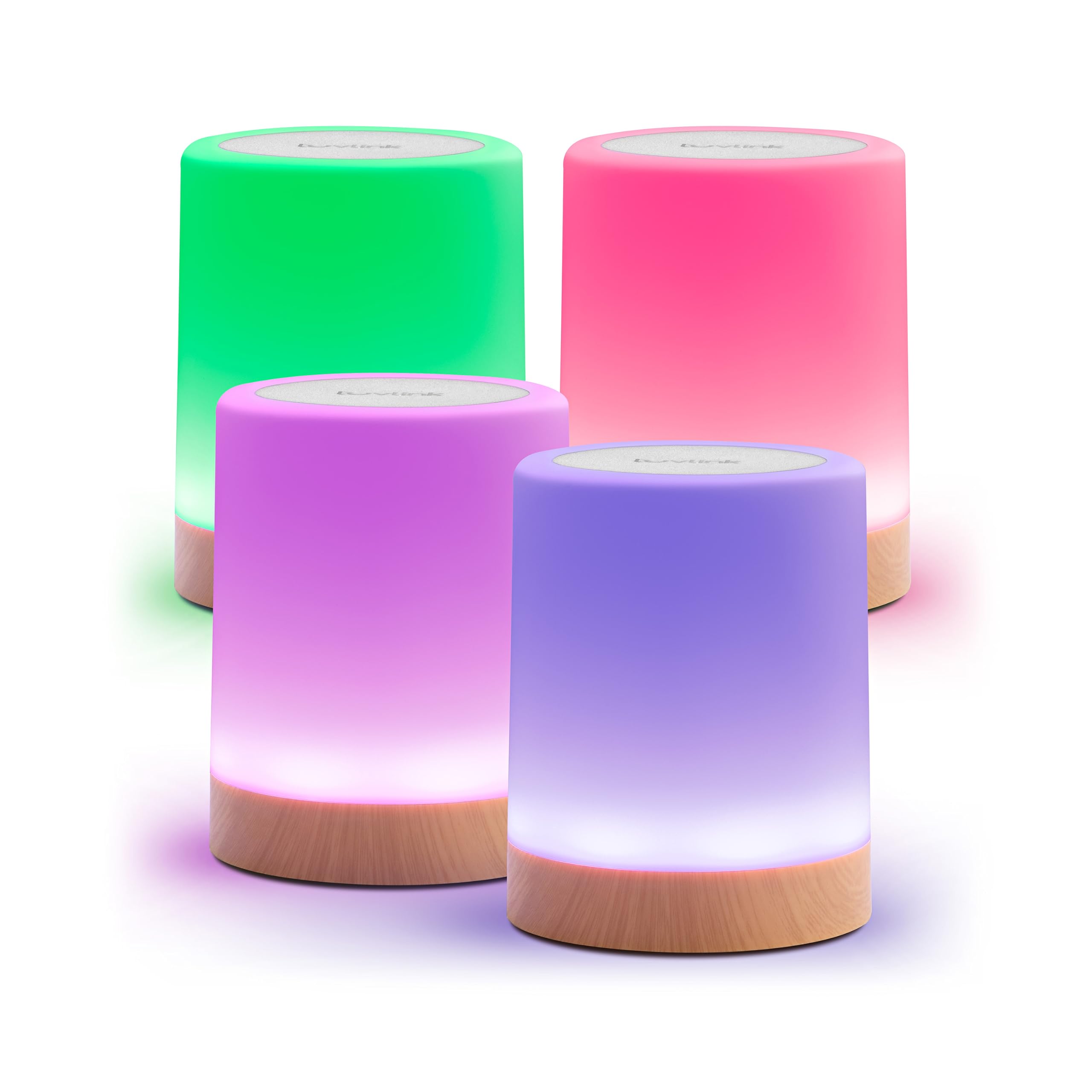 LuvLink Friendship Lamp v2 - Extended Wifi Range, Bluetooth Setup - Set of Four - Plastic - Model LLFL04V2
