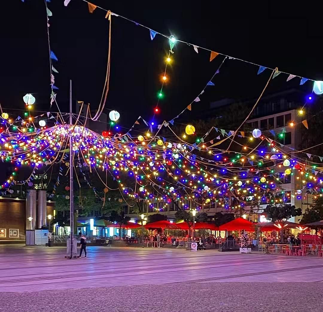 Kaq 115Ft 300Led Multi-Colored String Lights Indoor/Outdoor Waterproof With 8 Modestwinkle Plug In Warm White Lights For Outside