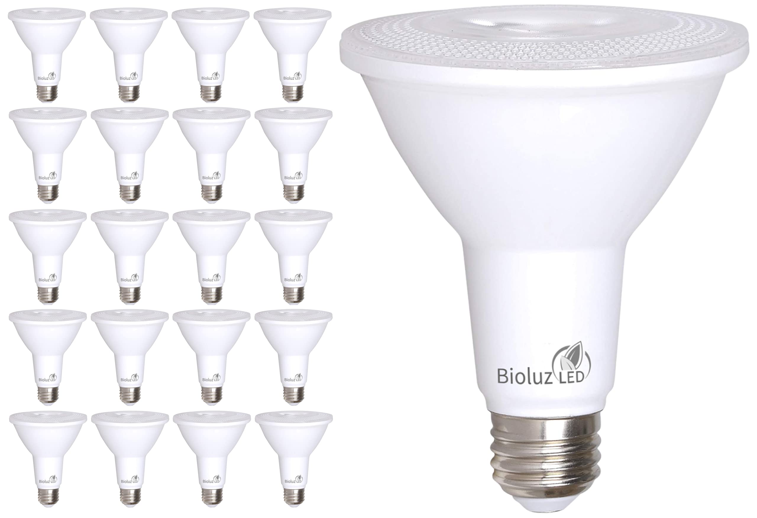 Bioluz LED 20 Pack PAR38 LED Bulbs, 13W (100-120W Equivalent), Dimmable 5000K LED Light Bulbs, Indoor/Outdoor Spot Lights, Light